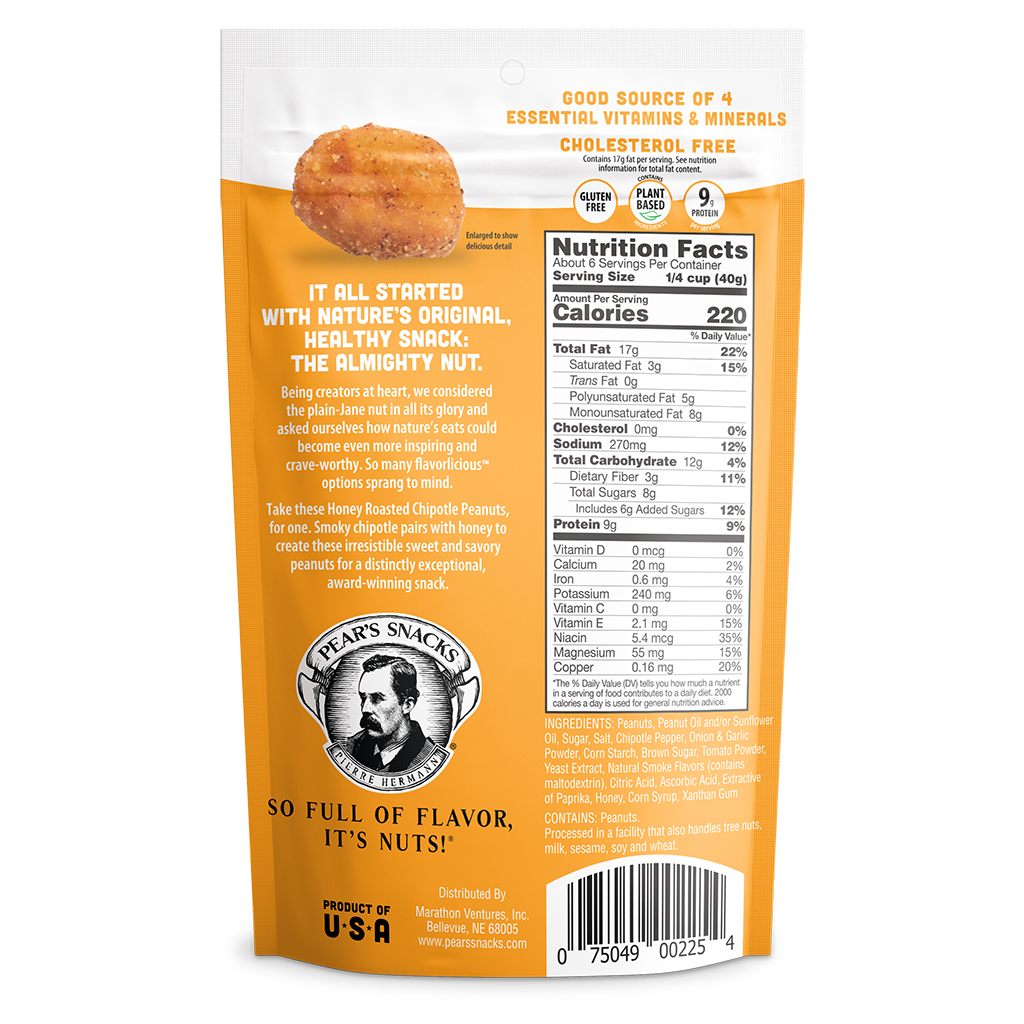 #Flavor_Honey Roasted Chipotle Peanuts, 6oz #Size_One Pack