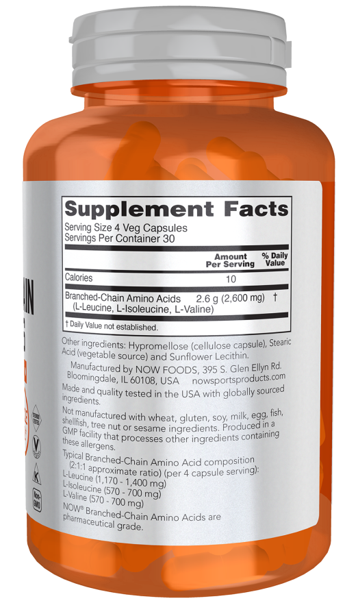 NOW Branched Chain Amino Acids - 240 Veg Capsules