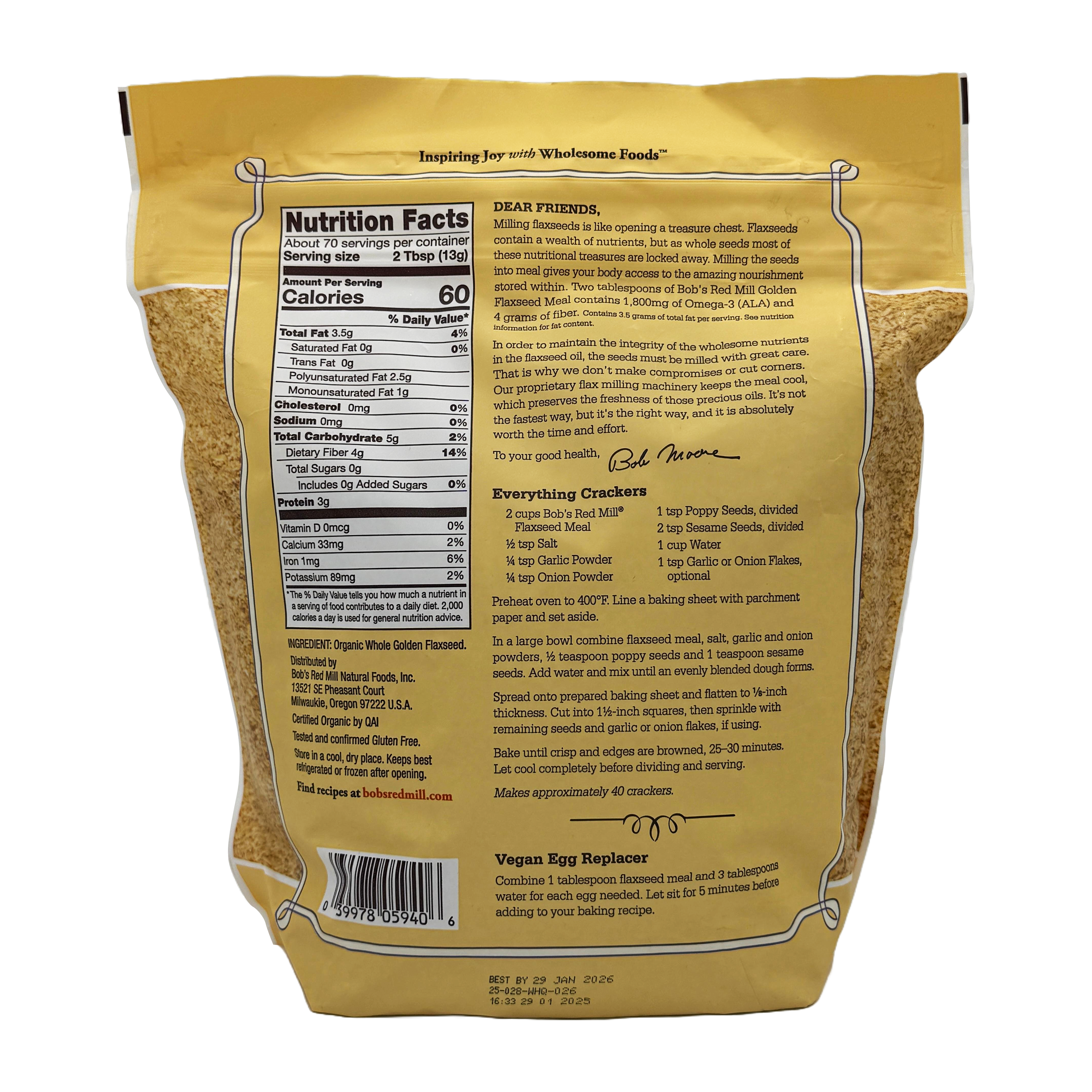 Bob's Red Mill Flaxseed Meal, Golden Organic 32 oz.