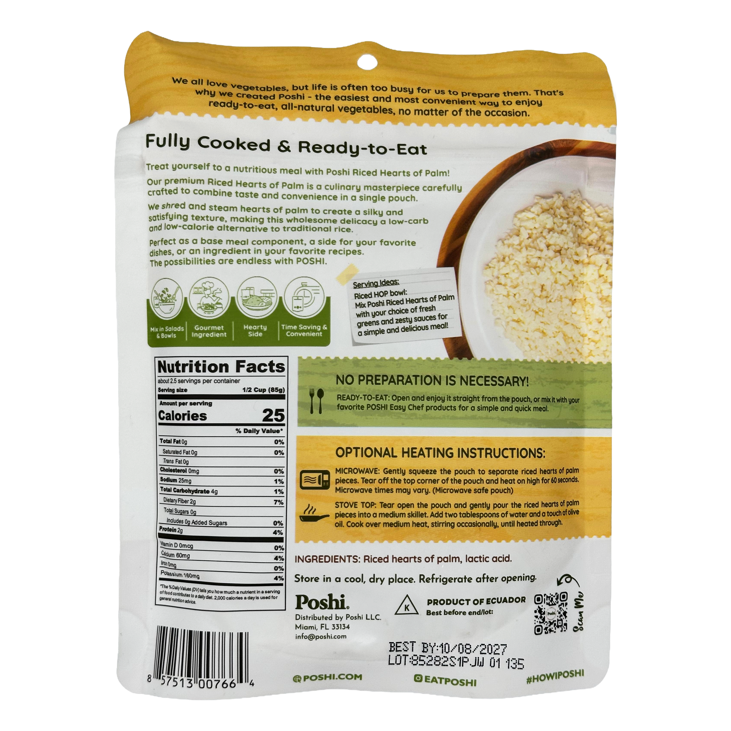 #Flavor_Steamed Riced Heart of Palm, 7 oz