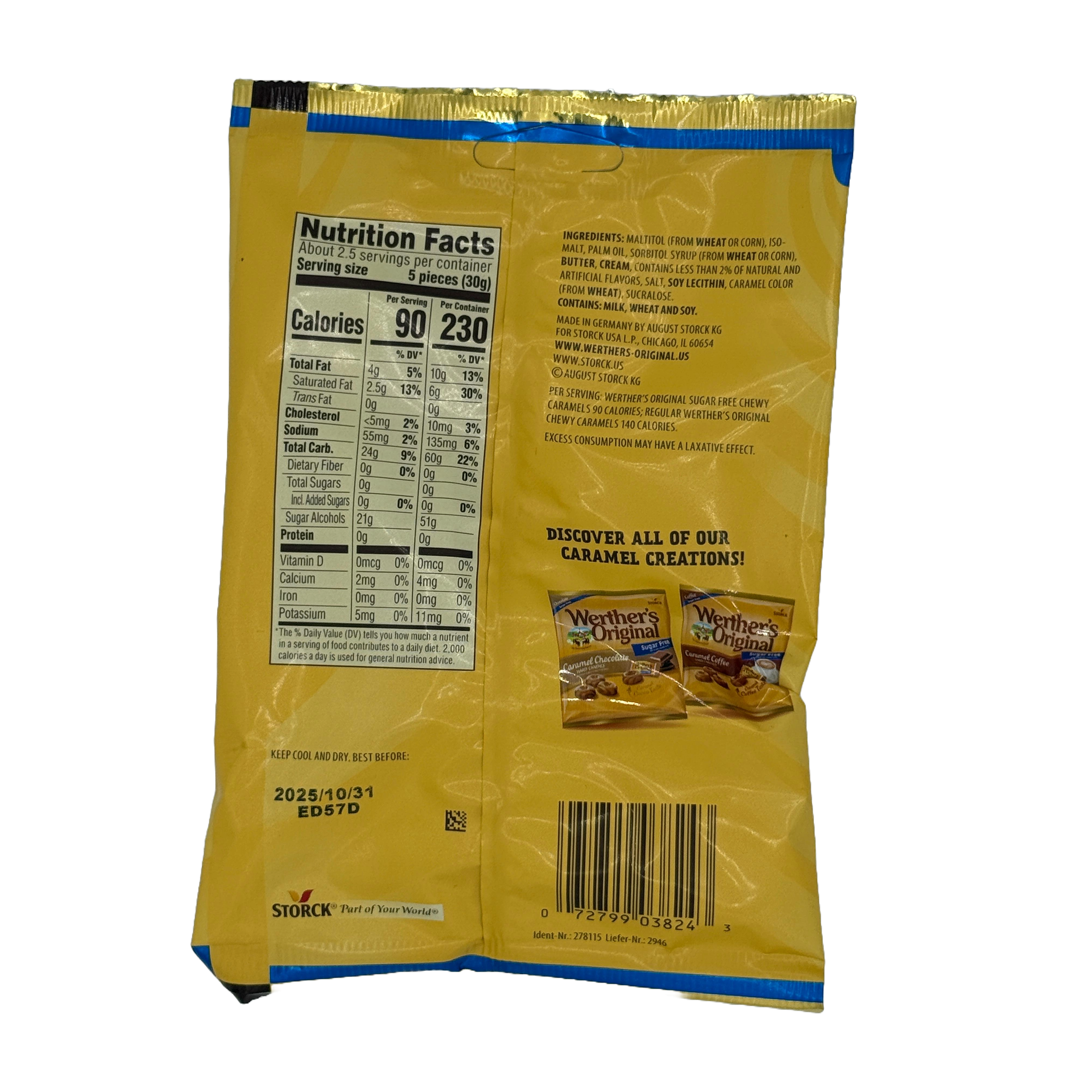 Werther's Original Sugar Free Chewy Caramels