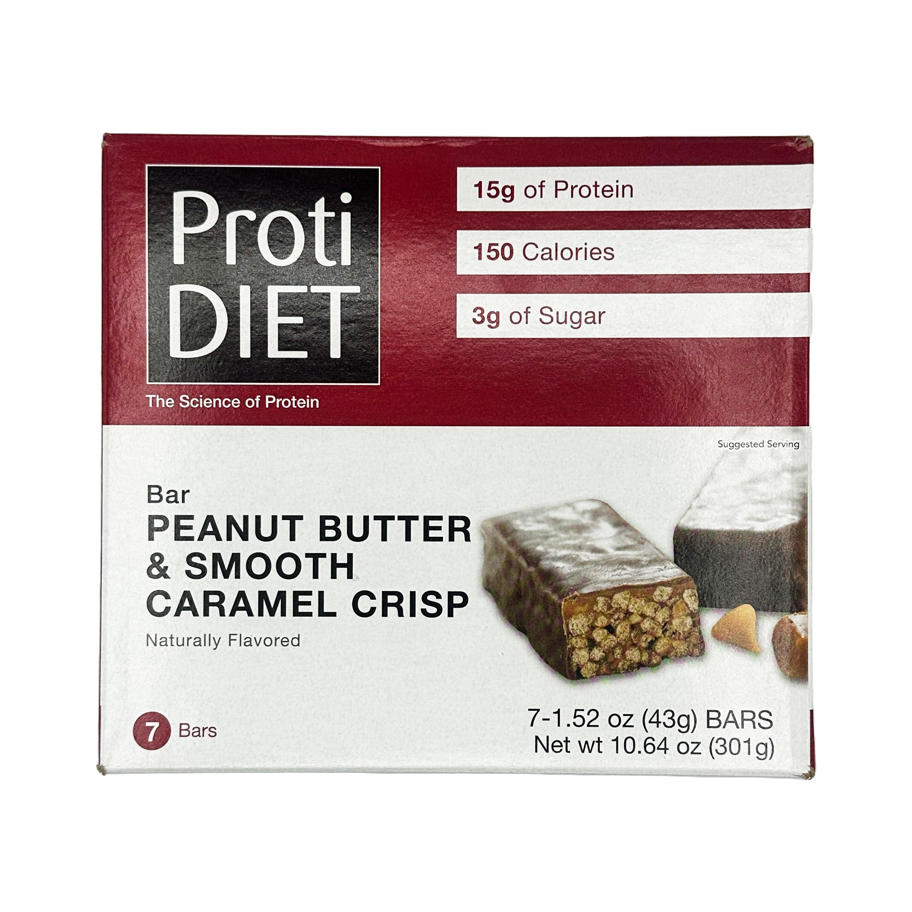 Proti Diet Protein Bars, Peanut Butter & Smooth Caramel Crisp, 7 Bars