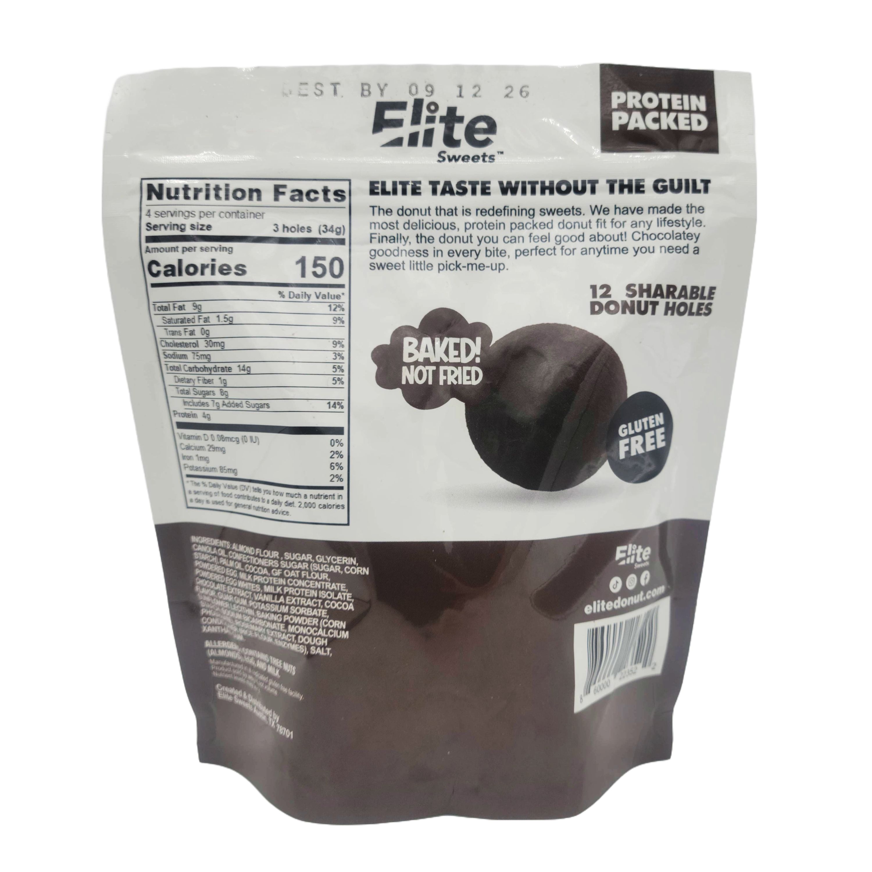 Elite Sweets High-Protein & Low-Carb Donut Hole - Chocolate
