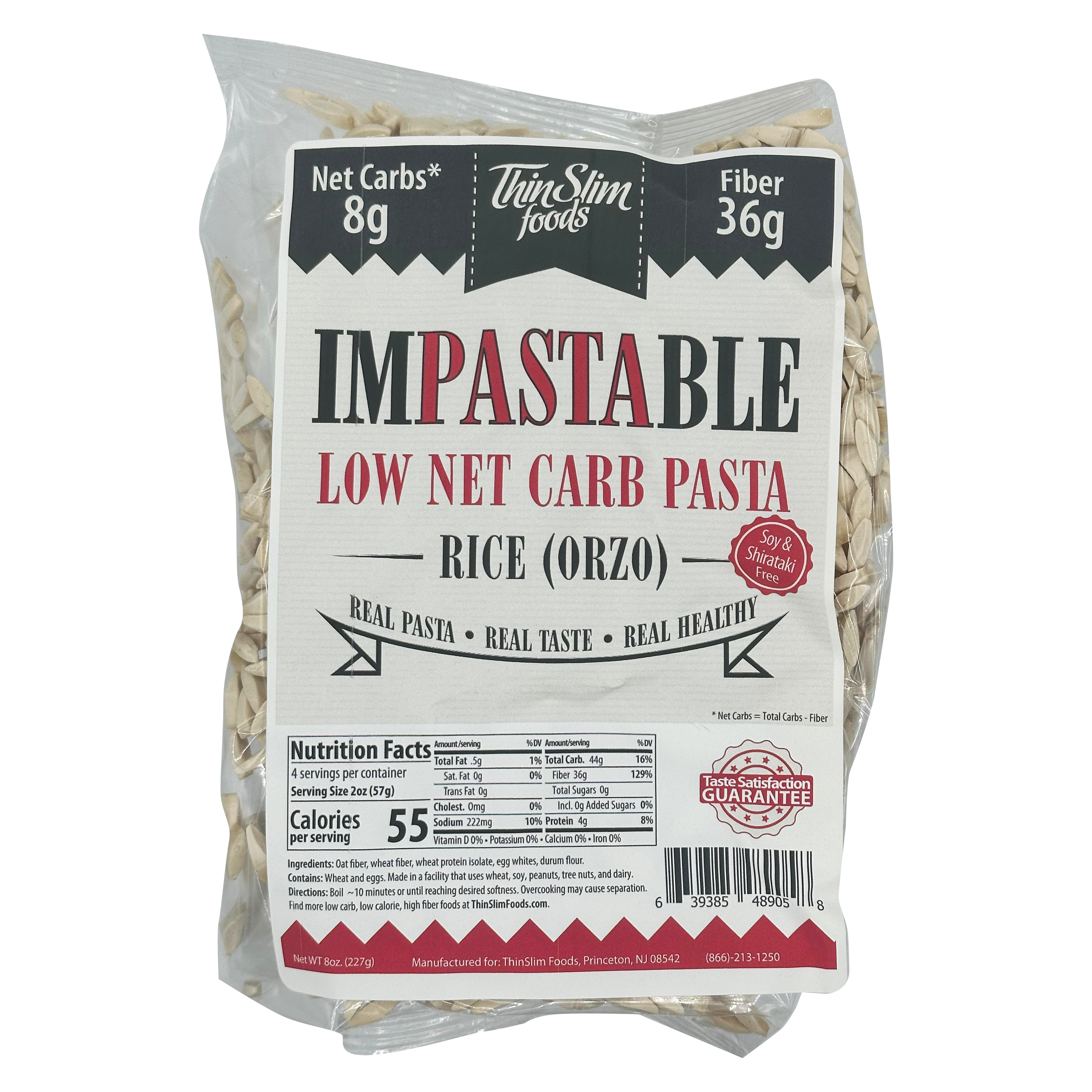 ThinSlim Foods Impastable Low Carb Pasta - Rice (Orzo)