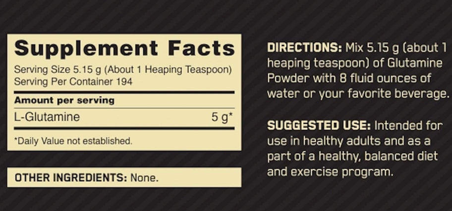 Optimum Nutrition Glutamine - High-quality Amino Acids by Optimum Nutrition at BariatricPal Store