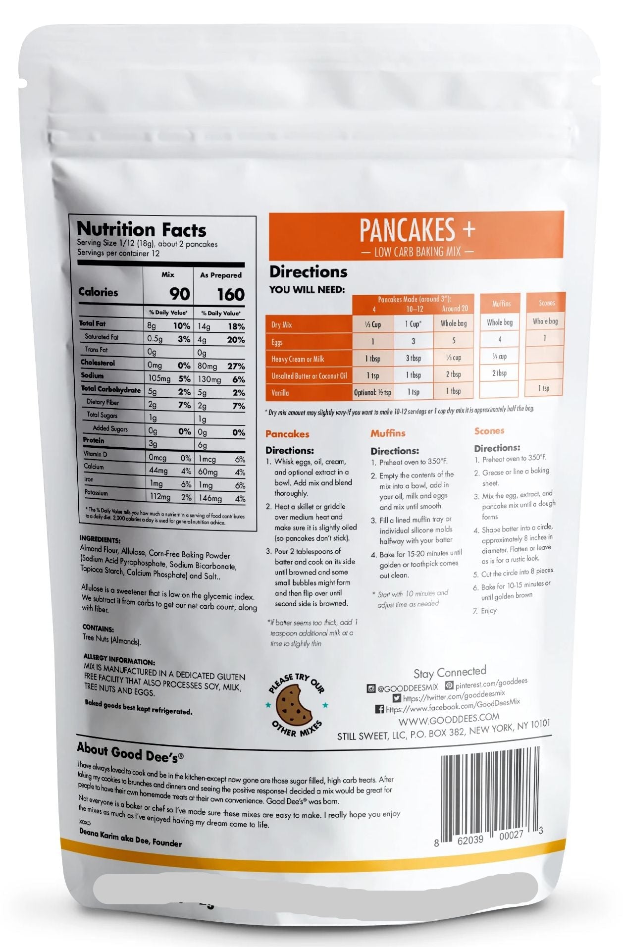 Good Dee’s Sugar-Free Low-Carb Pancake Mix