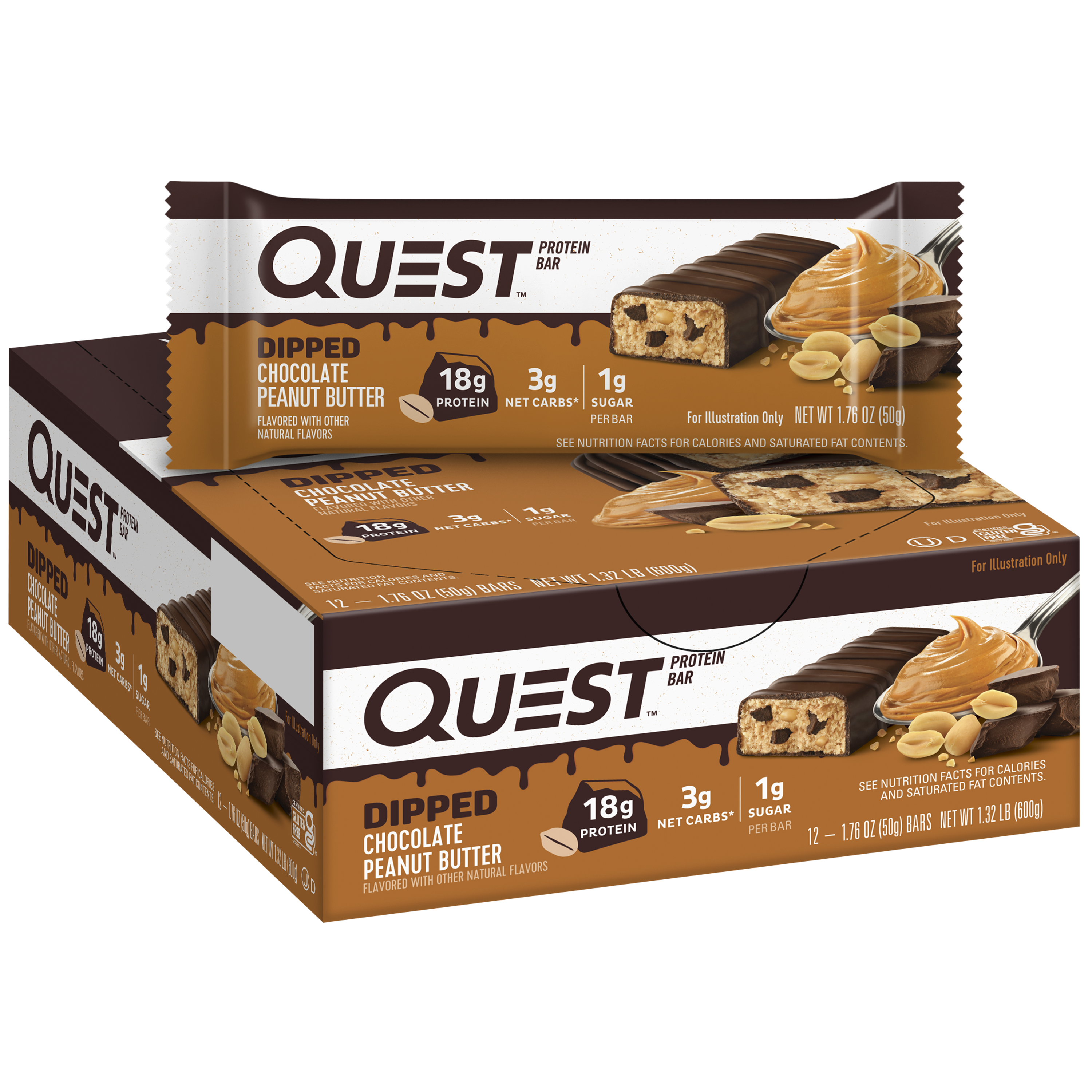 #Flavor_Dipped Chocolate Peanut Butter #Size_12 bars