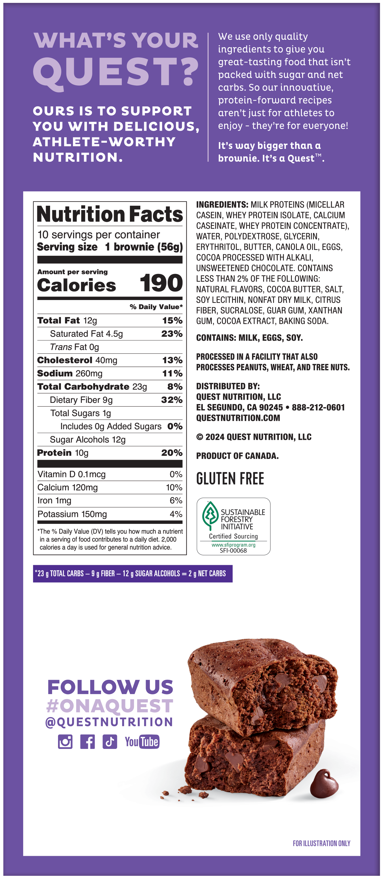 Quest Nutrition Bake Shop Brownies, 4 pack box - High-quality Protein by Quest Nutrition at BariatricPal Store