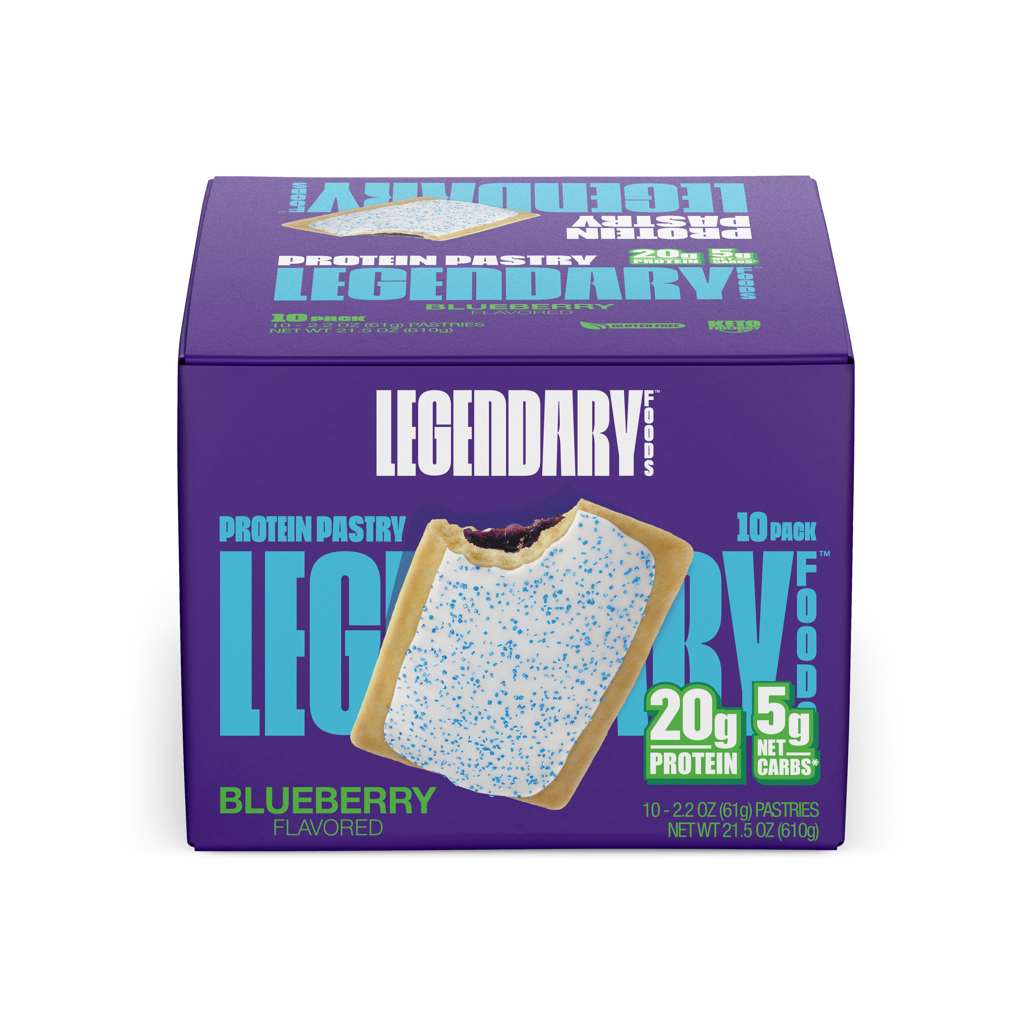 "Cake Style" Low-Carb Protein Pastry by Legendary Foods - Blueberry