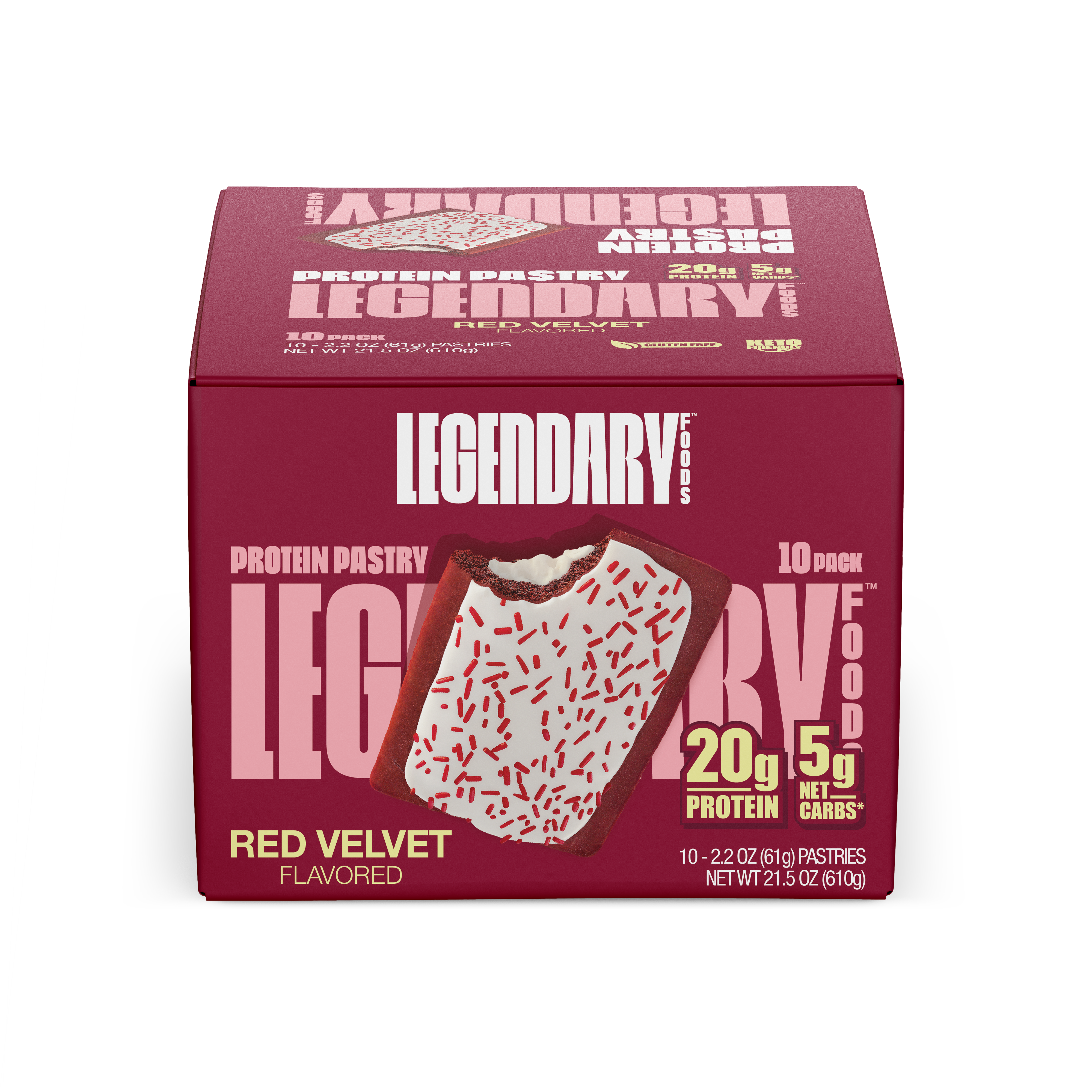 "Cake Style" Low-Carb Protein Pastry by Legendary Foods - Red Velvet