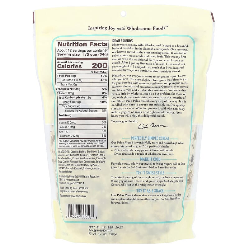 Bob's Red Mill Paleo Style Muesli 14 oz.