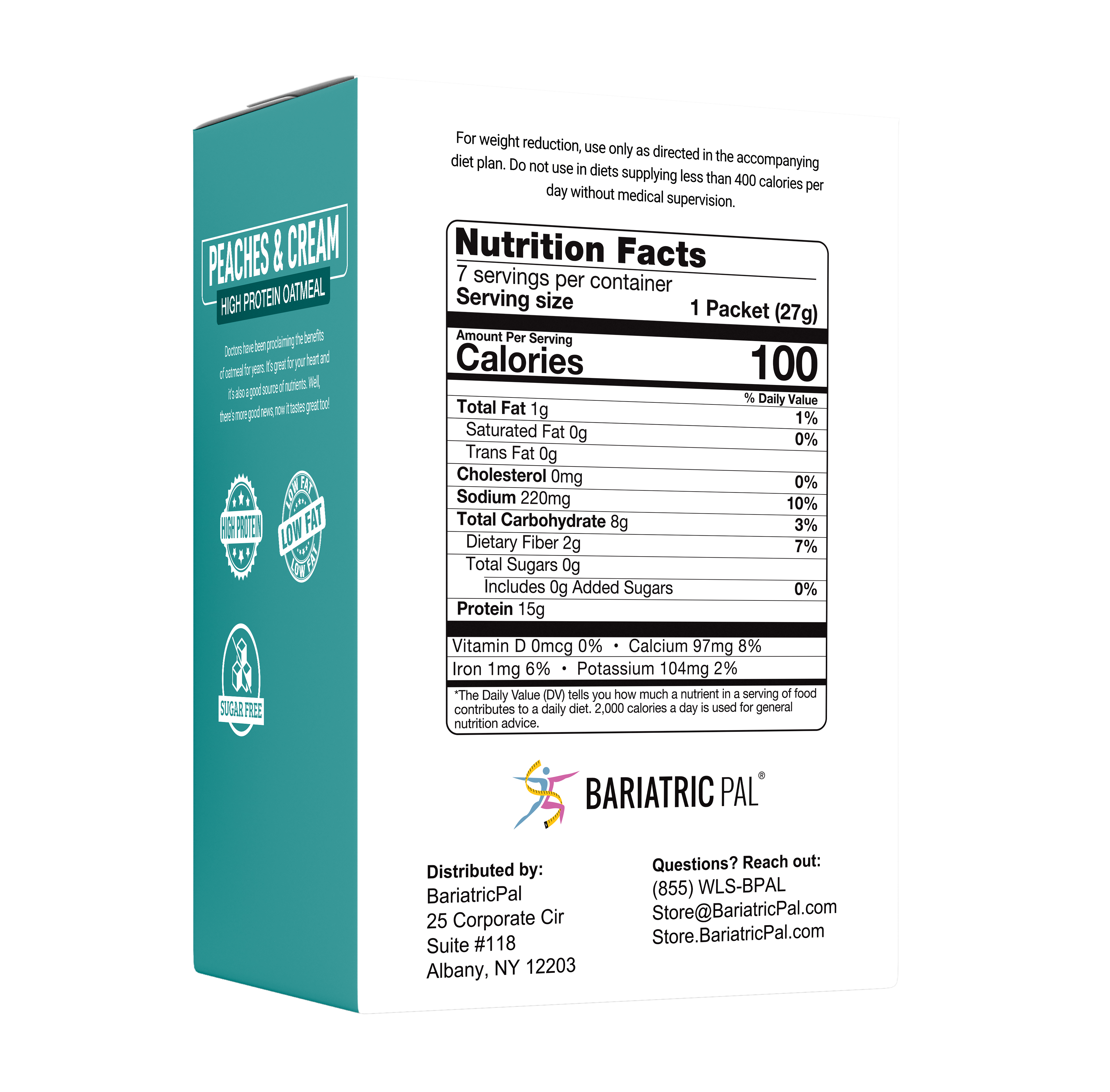 BariatricPal Hot Protein Breakfast - Peaches and Cream Oatmeal - High-quality Breakfast by BariatricPal at BariatricPal Store