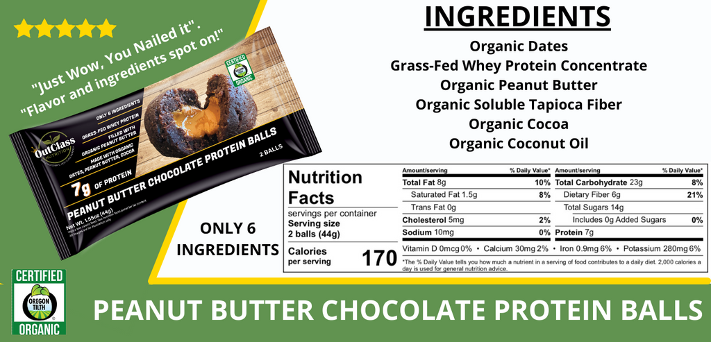 Organic Peanut Butter Chocolate Balls by OutClass Nutrition