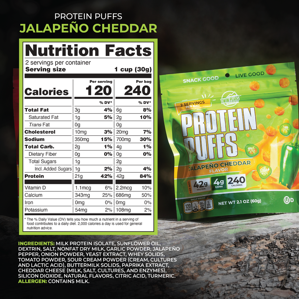 Twin Peaks Ingredients Protein Puffs - Jalapeño Cheddar