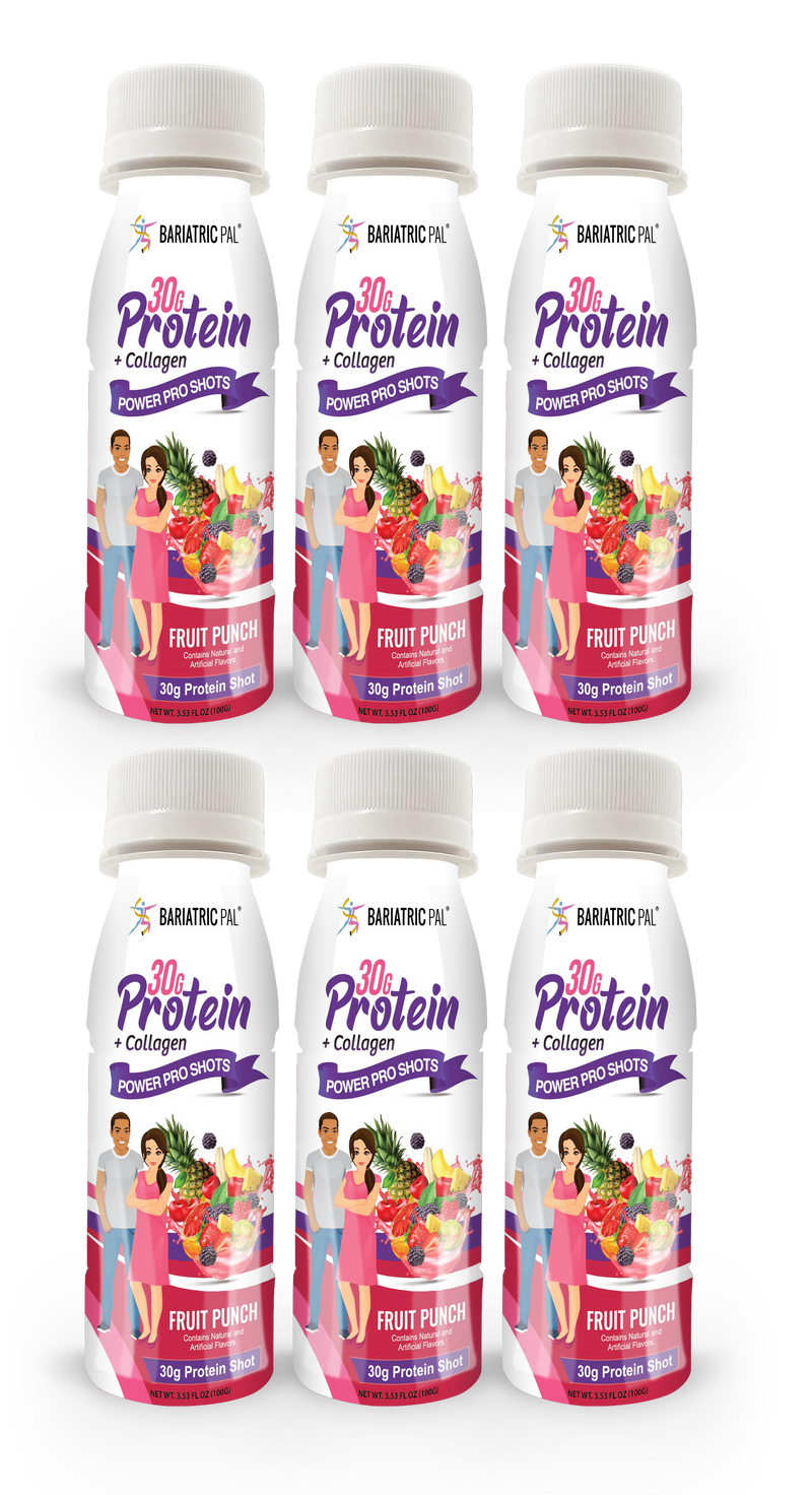BariatricPal 30g Whey & Collagen Complete Protein Power Pro Shots - Fruit Punch (Brand New!)