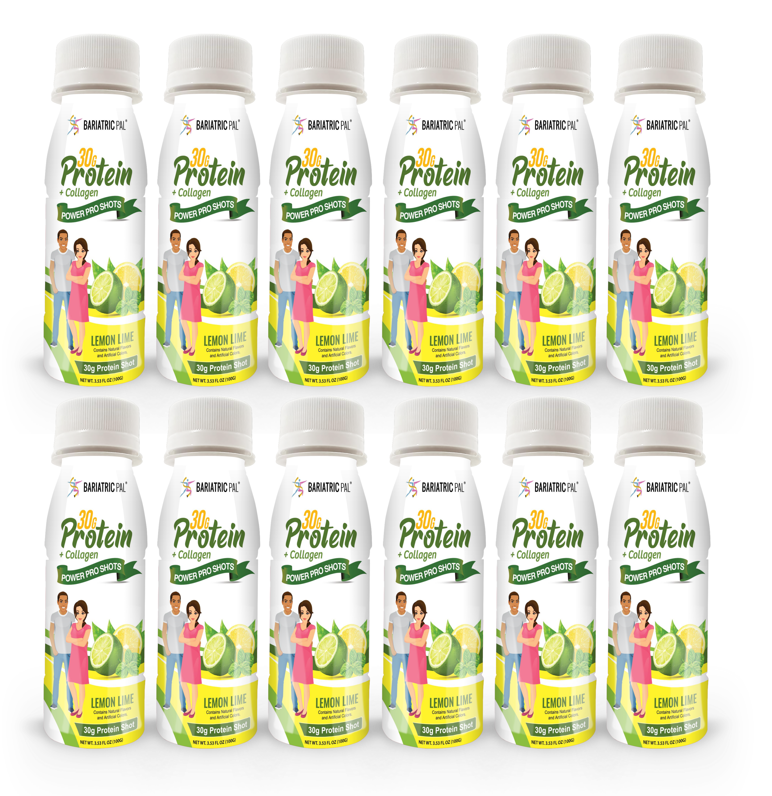 BariatricPal 30g Whey & Collagen Complete Protein Power Pro Shots - Lemon Lime (Brand New!) - High-quality Protein Shots by BariatricPal at BariatricPal Store
