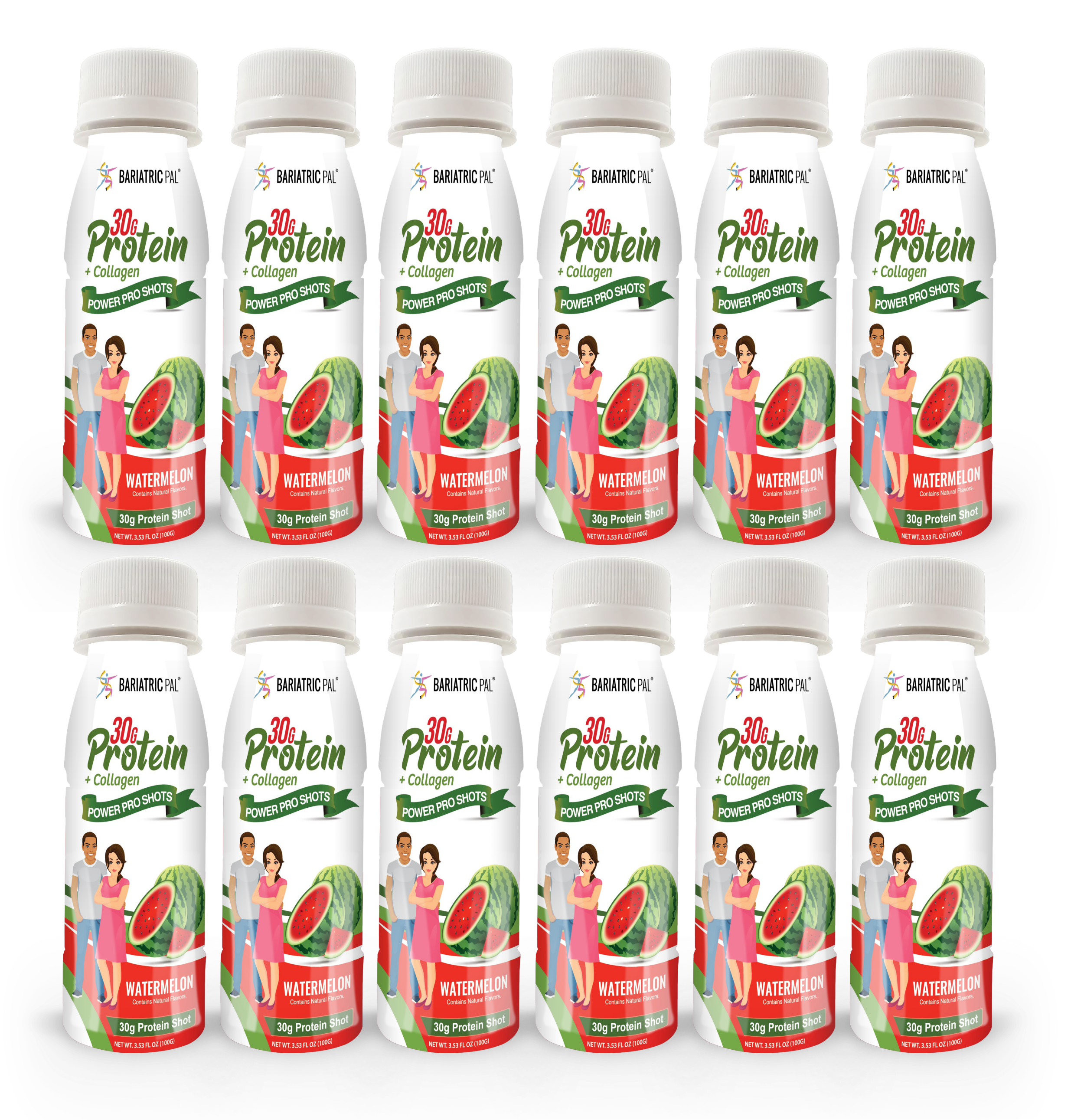 BariatricPal 30g Whey & Collagen Complete Protein Power Pro Shots - Watermelon (Brand New!) - High-quality Protein Shots by BariatricPal at BariatricPal Store
