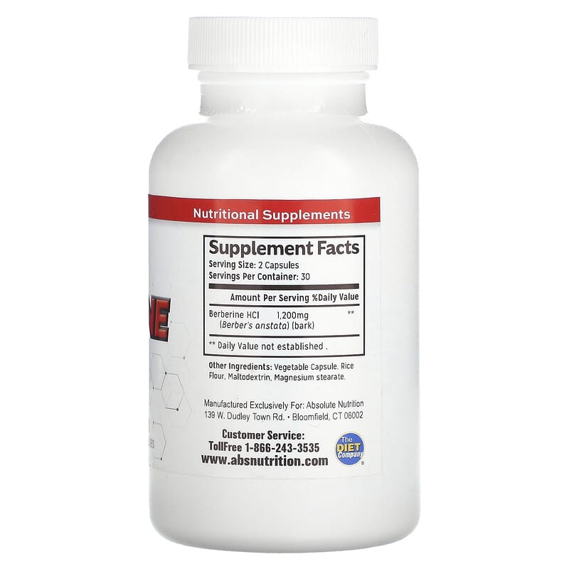 Absolute Nutrition Berberine 60 Count - High-quality Blood Sugar Support by Absolute Nutrition at BariatricPal Store