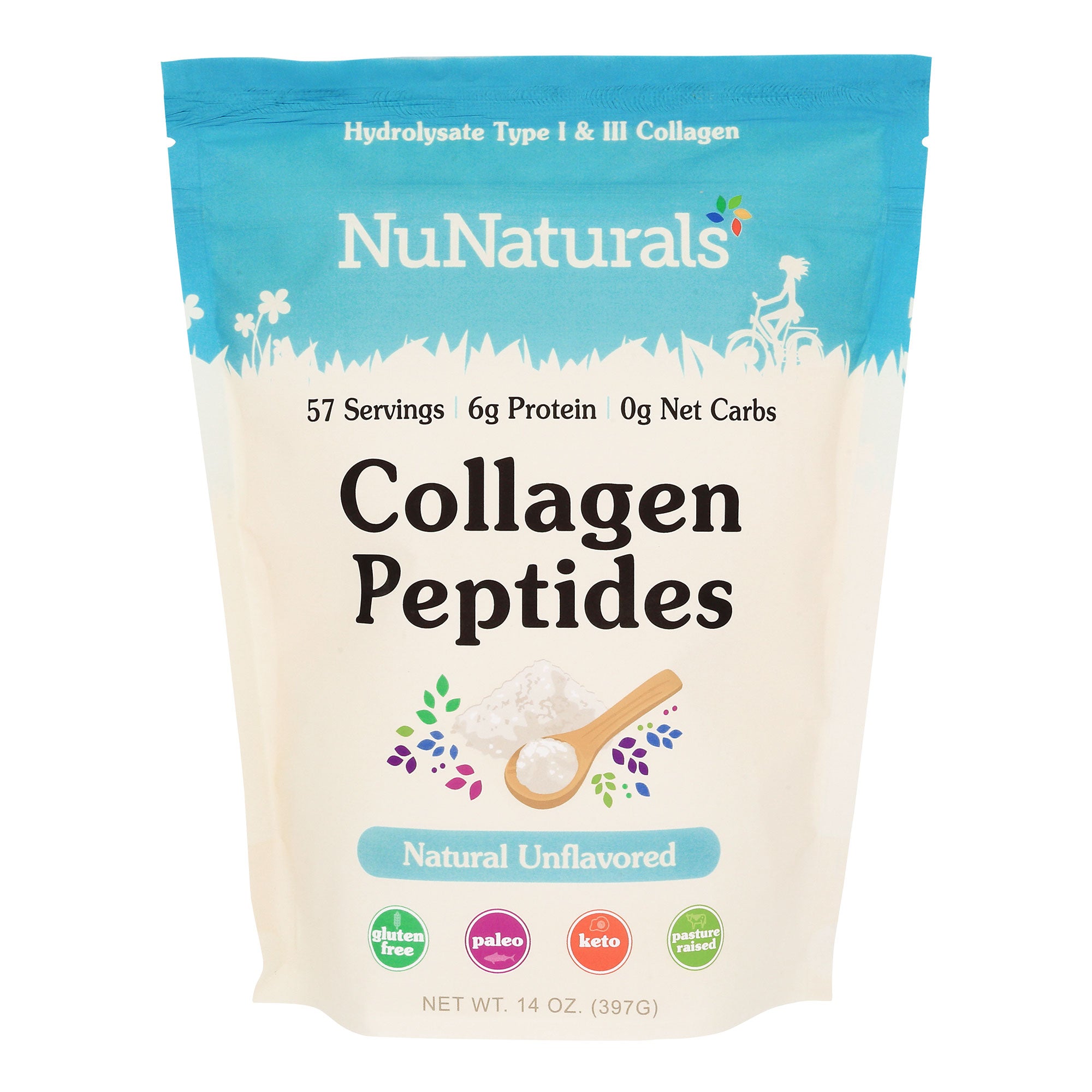 NuNaturals Collagen Peptides 14 oz - High-quality Protein by NuNaturals at BariatricPal Store