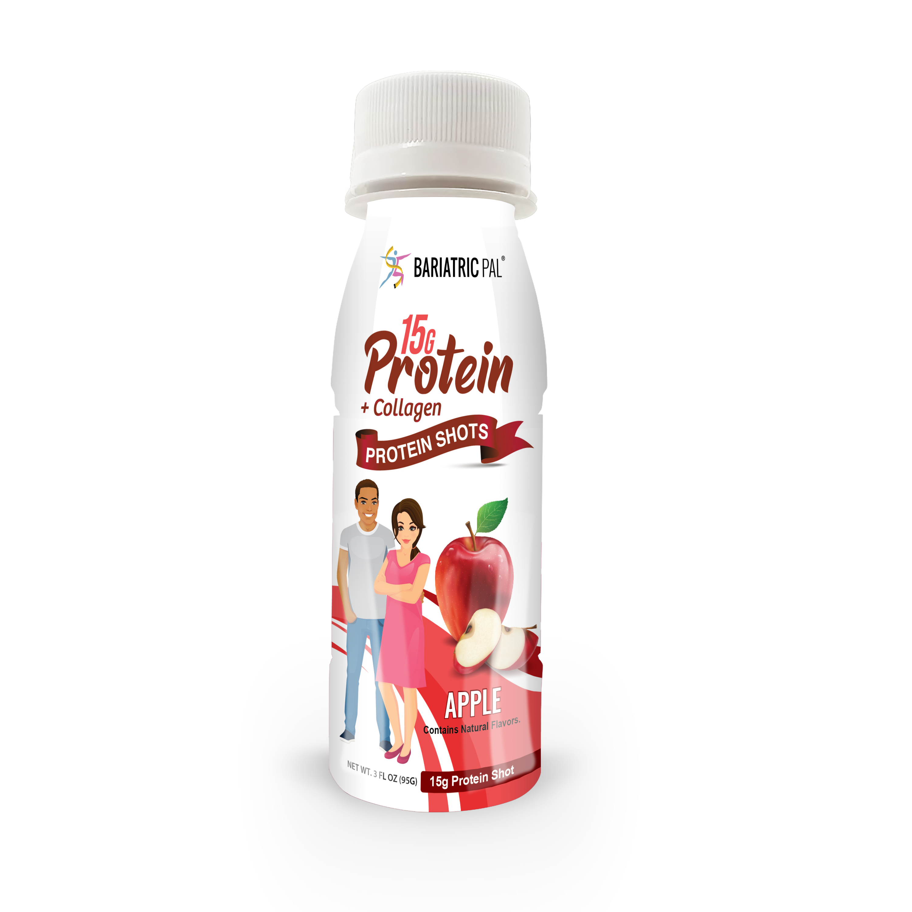 BariatricPal 15g Whey & Collagen Complete Protein Shots - Apple