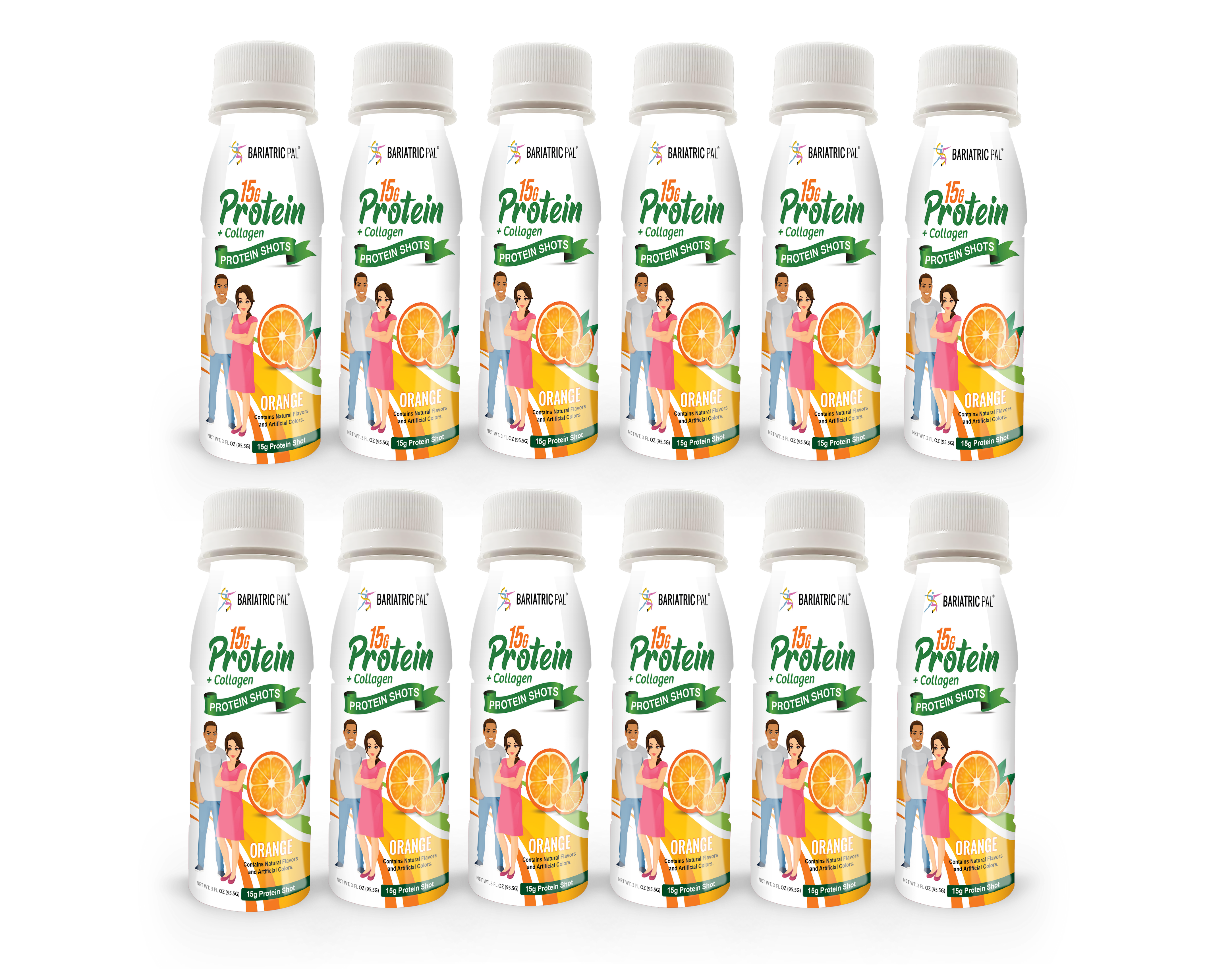 BariatricPal 15g Whey & Collagen Complete Protein Shots - Orange