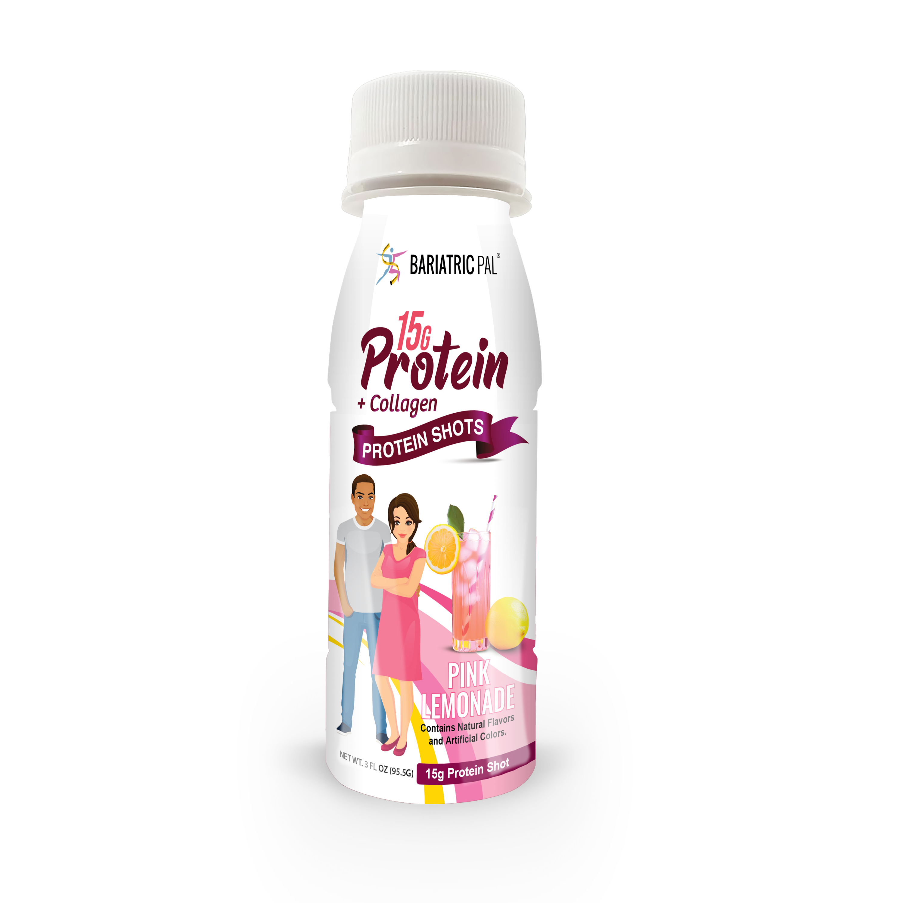 BariatricPal 15g Whey & Collagen Complete Protein Shots - Pink Lemonade - High-quality Liquid Protein by BariatricPal at BariatricPal Store