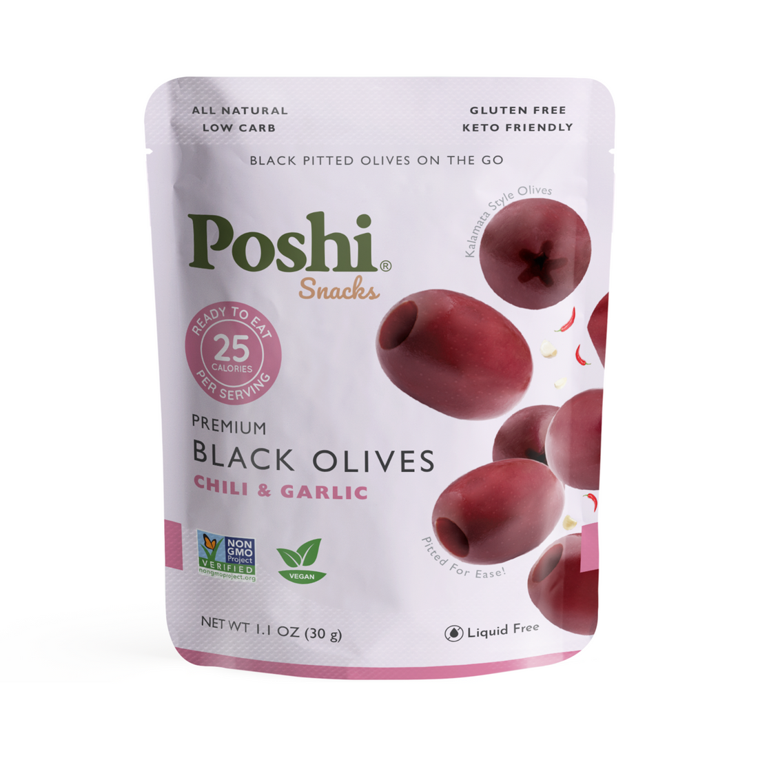 #Flavor_Black Olives - Chili & Garlic, 1.10 oz