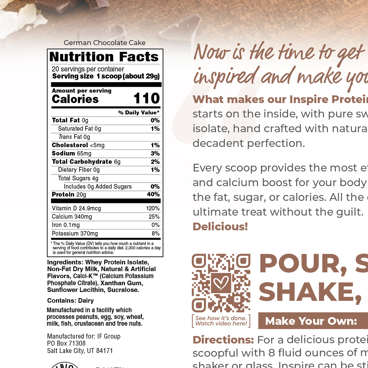 Inspire German Chocolate Cake Protein Powder by Bariatric Eating - High-quality Protein Powder by Bariatric Eating at BariatricPal Store