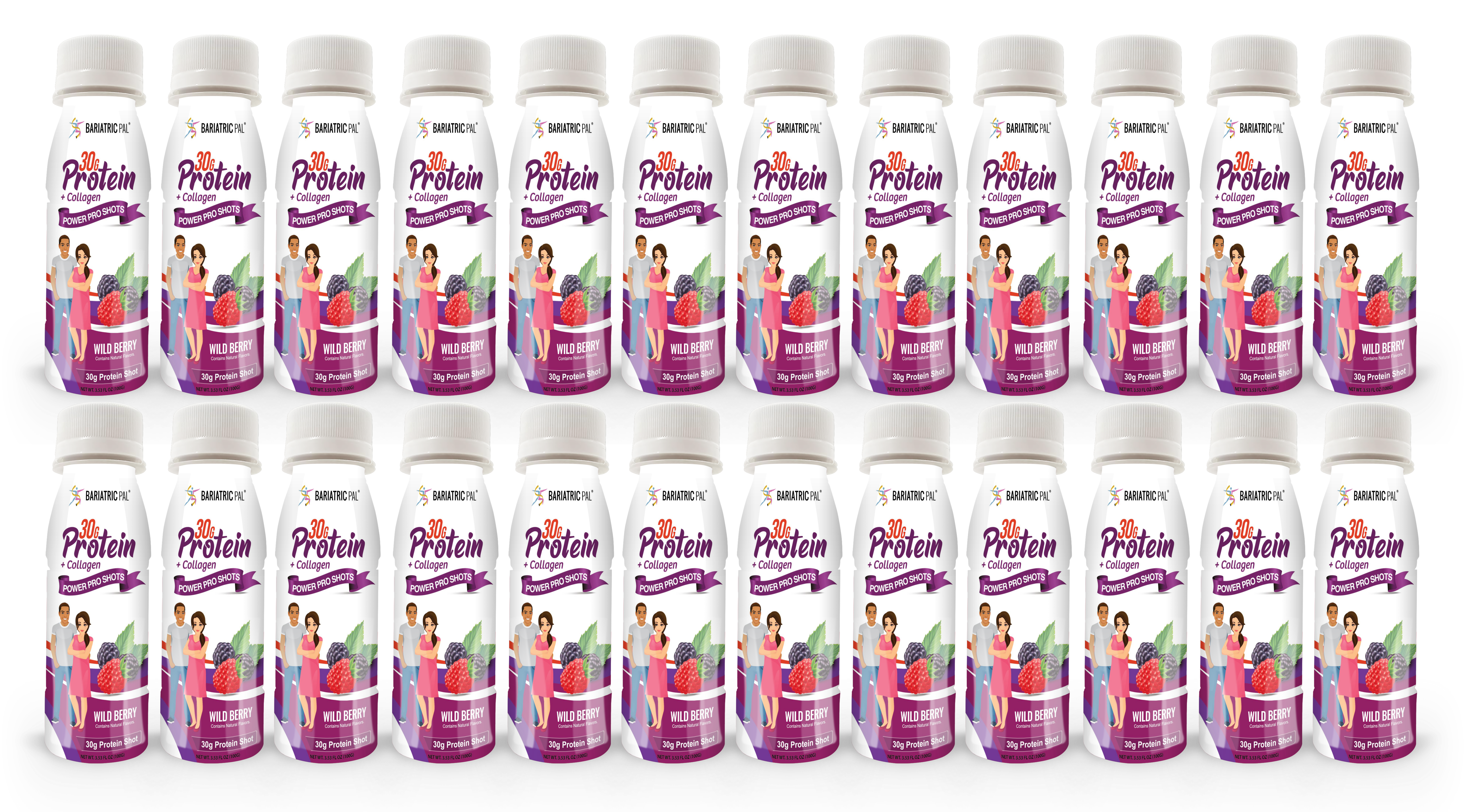 BariatricPal 30g Whey & Collagen Complete Protein Power Pro Shots - Wild Berry (Brand New!) - High-quality Protein Shots by BariatricPal at BariatricPal Store