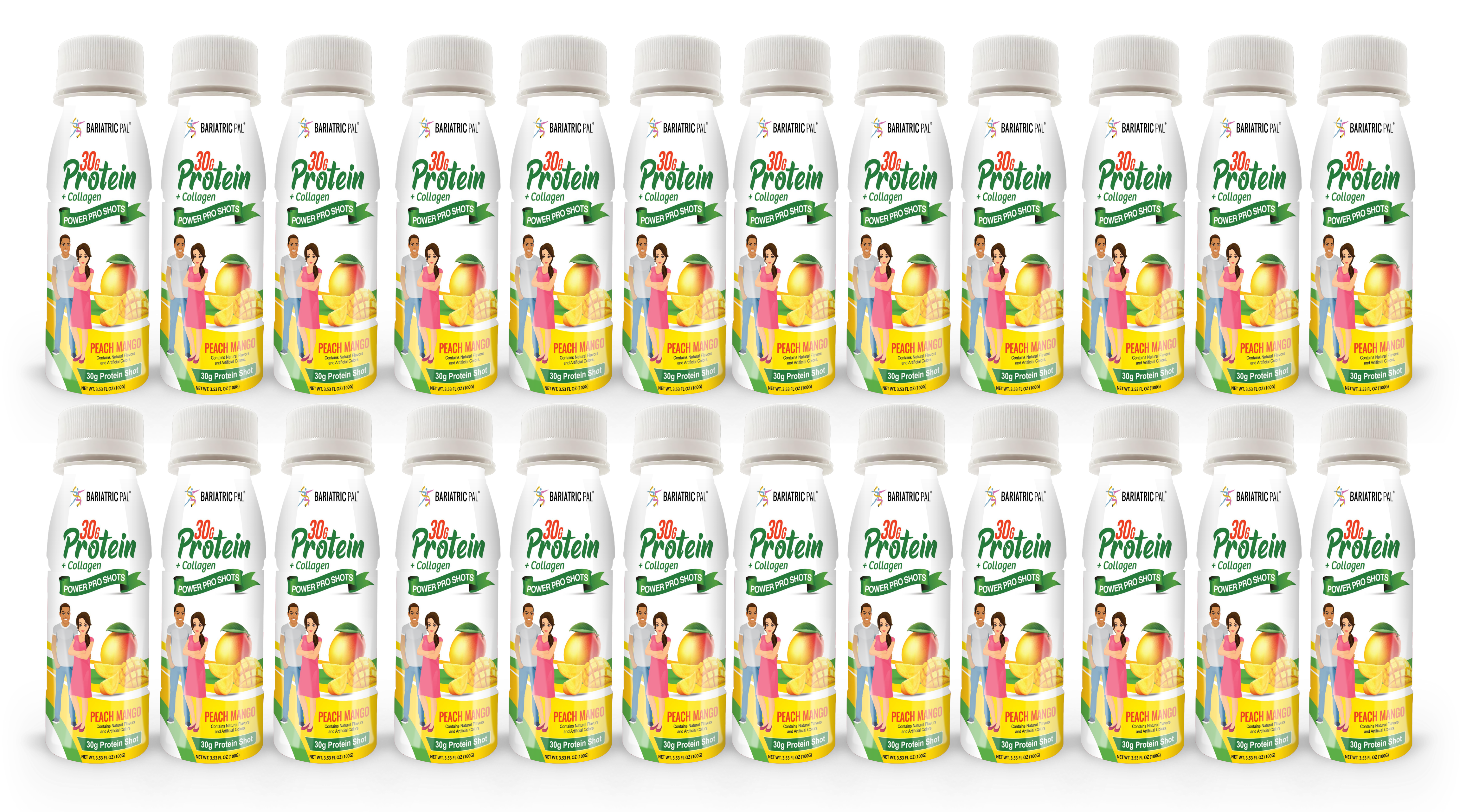 BariatricPal 30g Whey & Collagen Complete Protein Power Pro Shots - Peach Mango (Brand New!) - High-quality Protein Shots by BariatricPal at BariatricPal Store