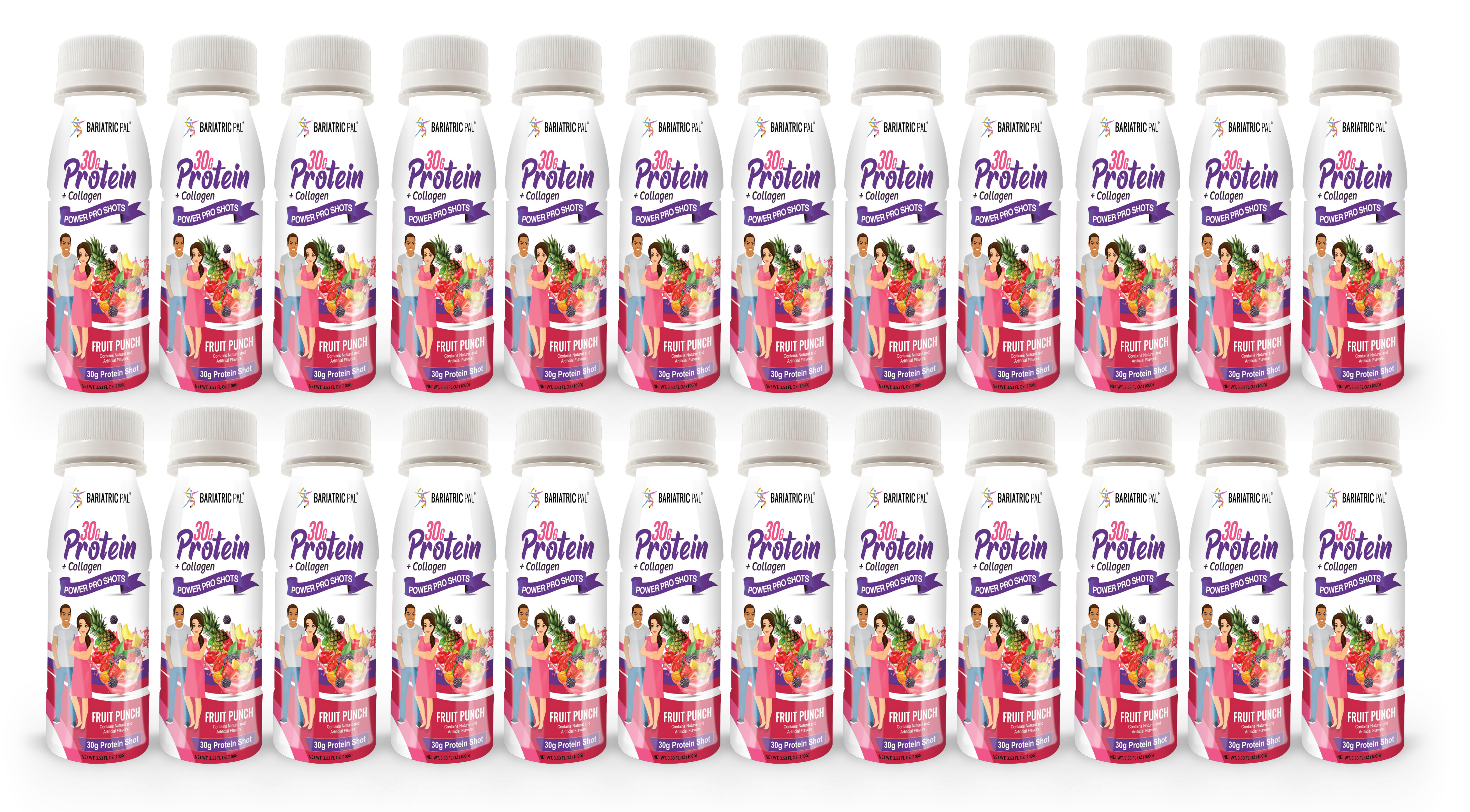 BariatricPal 30g Whey & Collagen Complete Protein Power Pro Shots - Fruit Punch (Brand New!) - High-quality Protein Shots by BariatricPal at BariatricPal Store