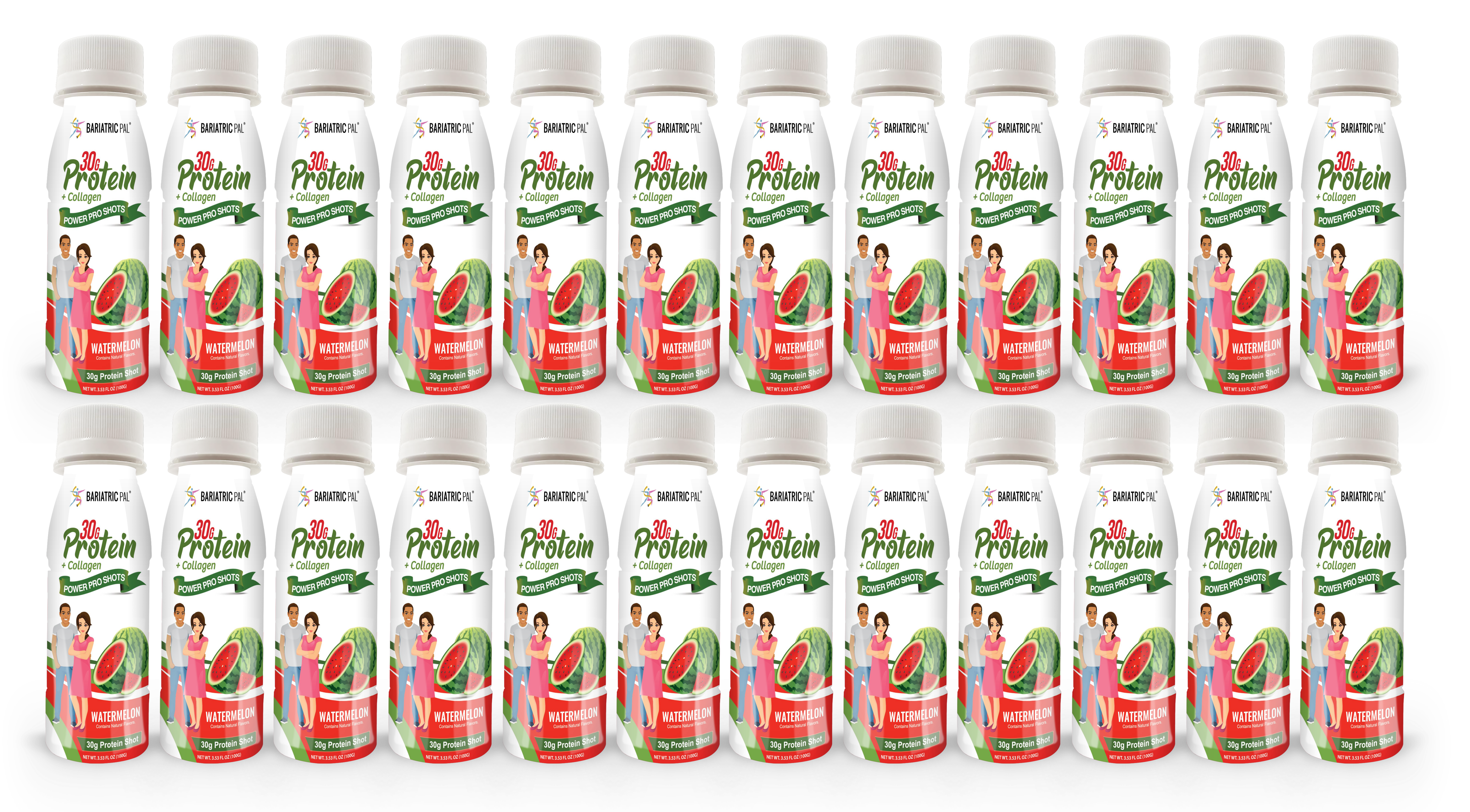 BariatricPal 30g Whey & Collagen Complete Protein Power Pro Shots - Watermelon (Brand New!) - High-quality Protein Shots by BariatricPal at BariatricPal Store