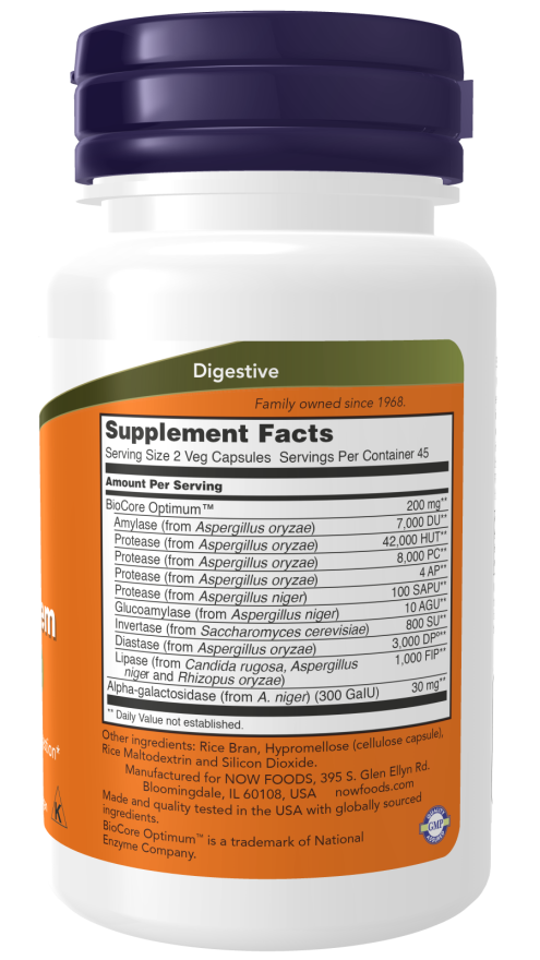 NOW Optimal Digestive System 90 Veg Capsules - High-quality Digestive Enzymes by NOW at BariatricPal Store