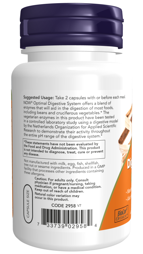 NOW Optimal Digestive System 90 Veg Capsules - High-quality Digestive Enzymes by NOW at BariatricPal Store