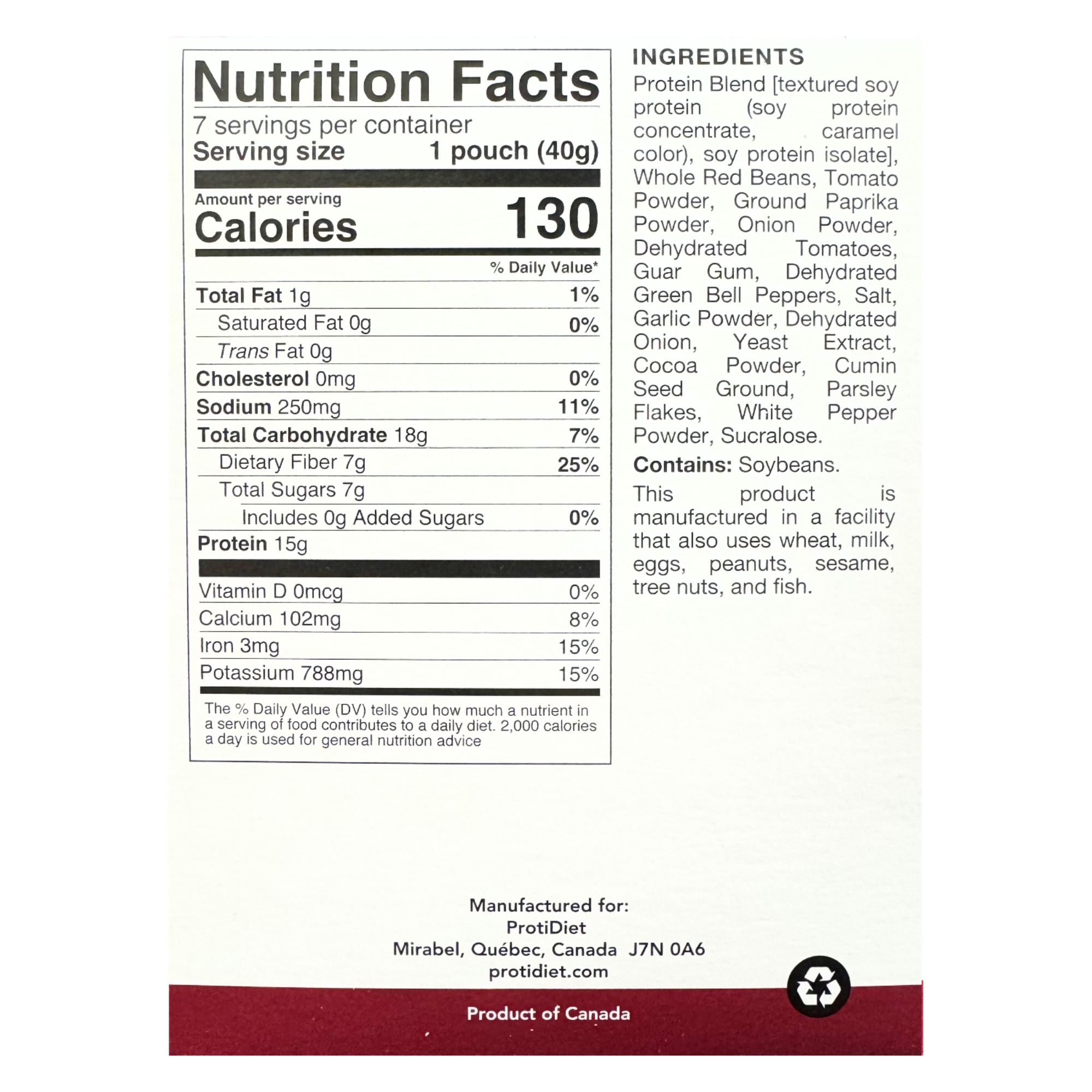 Proti Diet 15g Protein Entree - Chili Mix