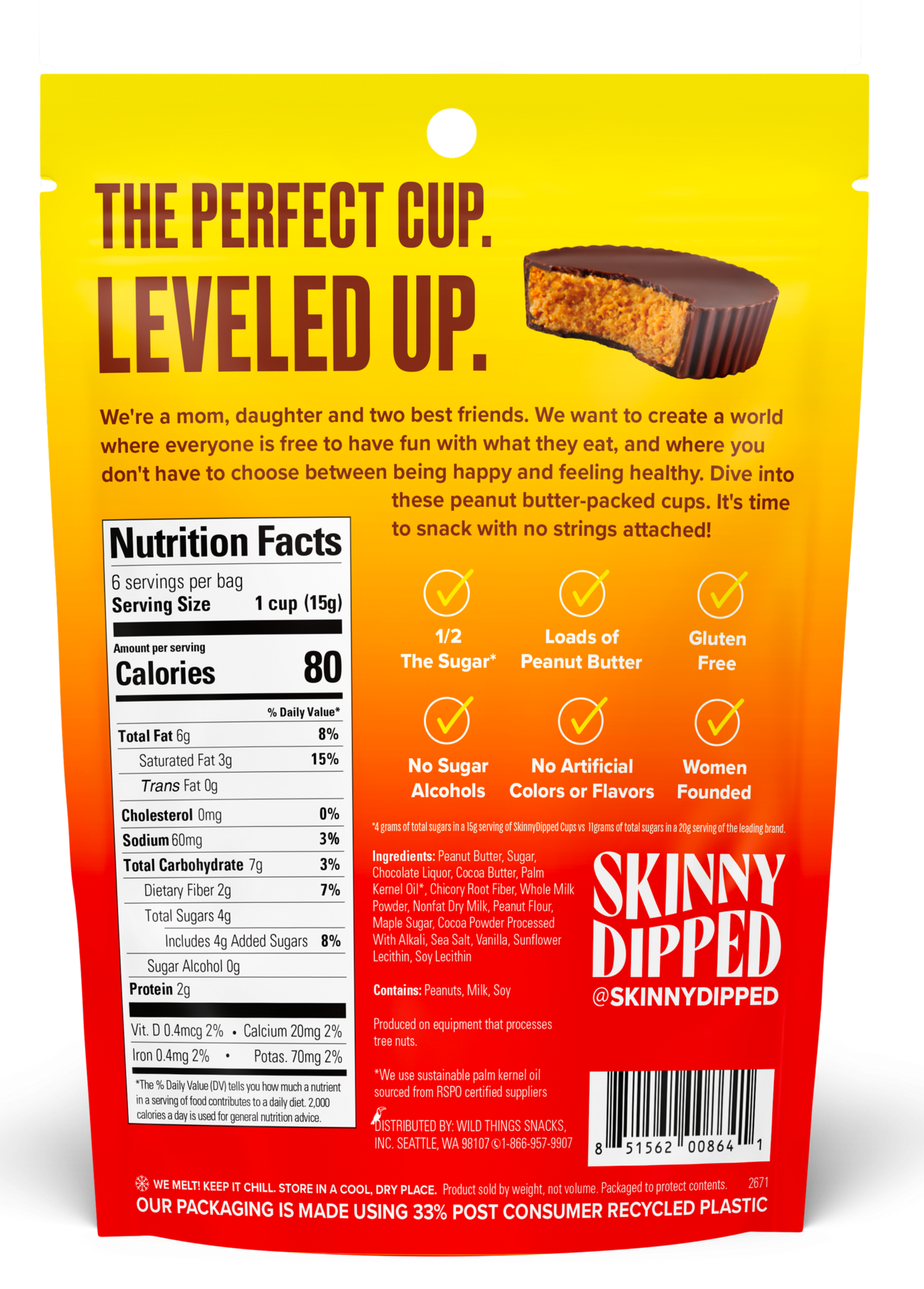 SkinnyDipped Cups - Milk Chocolate Peanut Butter