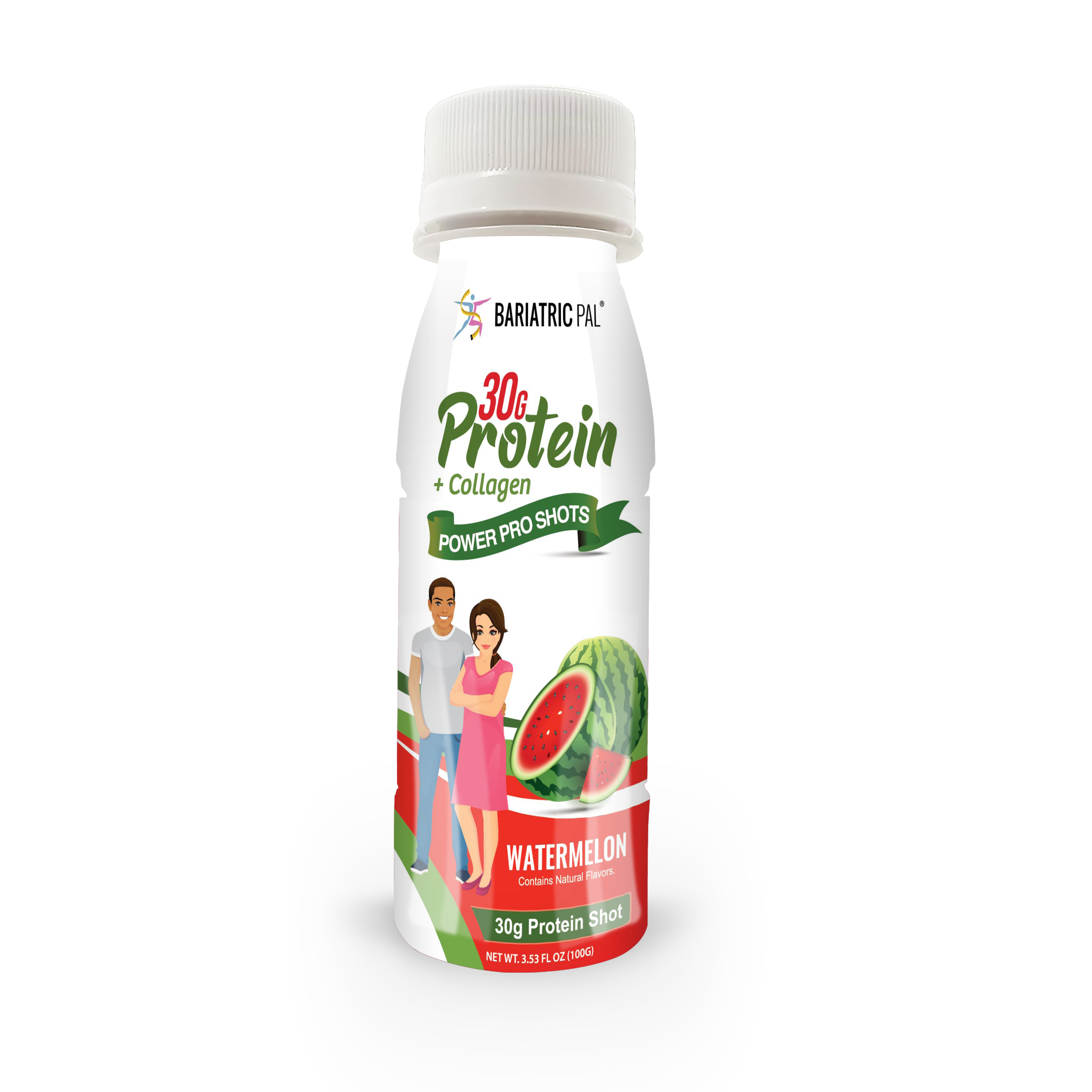 BariatricPal 30g Whey & Collagen Complete Protein Power Pro Shots - Watermelon (Brand New!) - High-quality Protein Shots by BariatricPal at BariatricPal Store