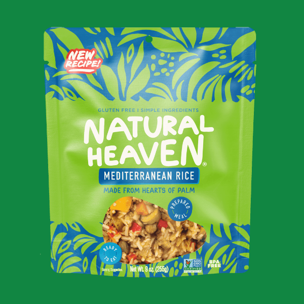 Riced Hearts of Palm Pasta Keto Bowl Ready Meal by Natural Heaven - Mediterranean Rice