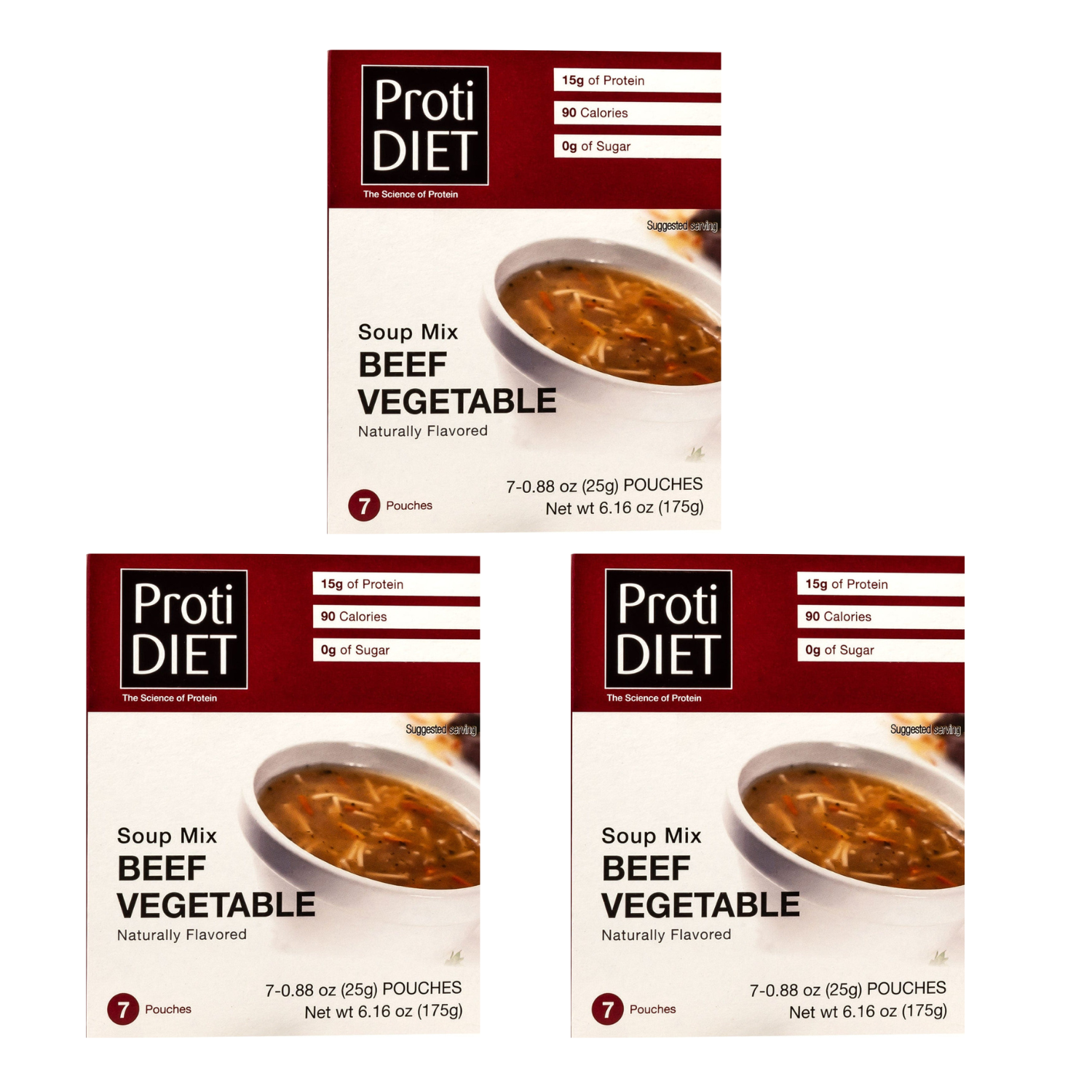 Proti Diet Protein Soup Mix, Beef Vegetable, 7 Pouches