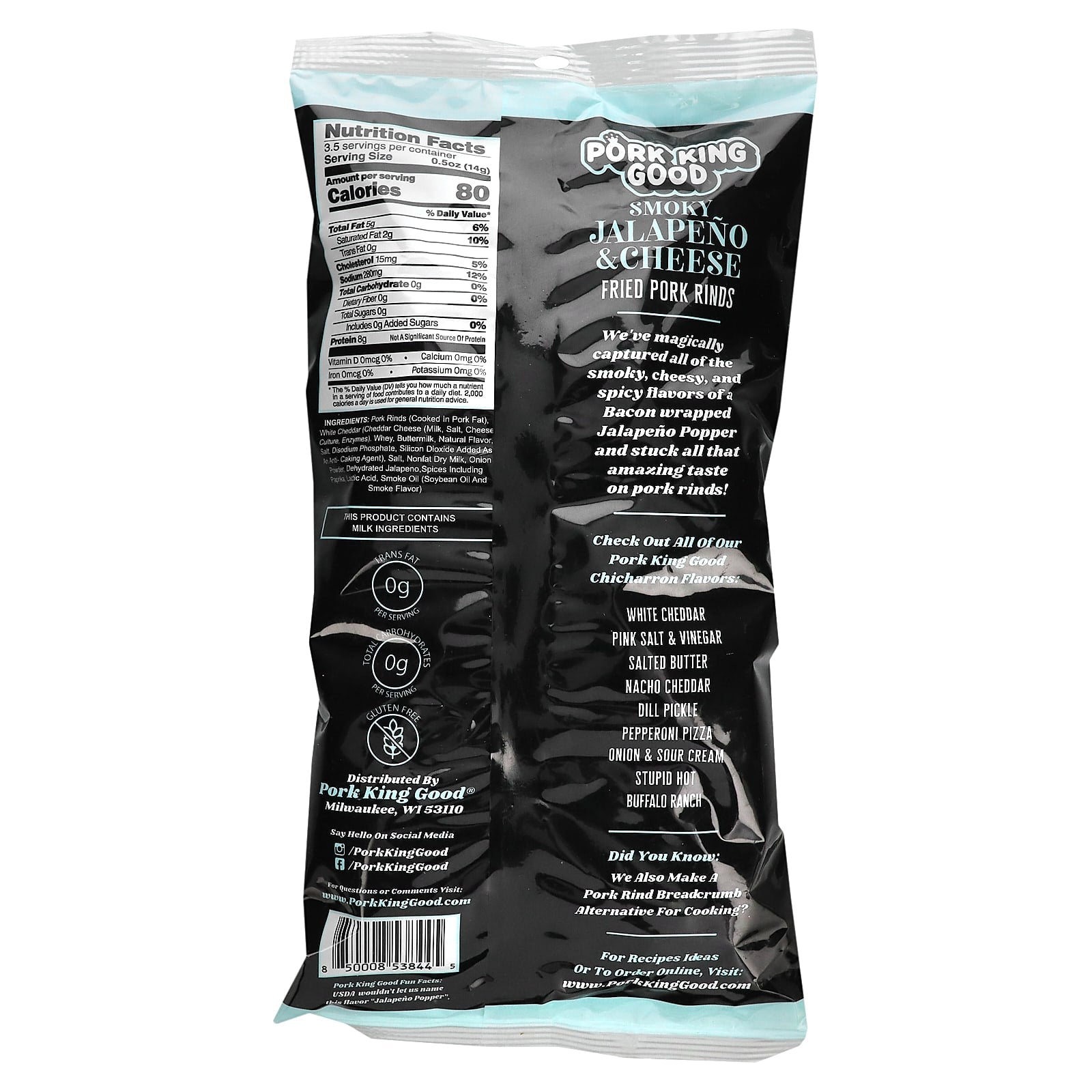 Pork King Good Pork Rinds - Smoky Jalapeno & Cheese