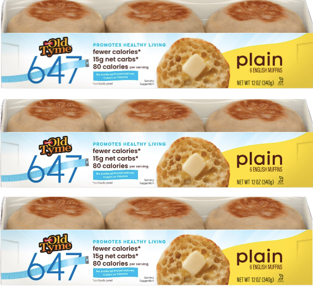 Schmidt / Old Tyme 647 English Muffins 6 muffins - High-quality Bread Products by Schmidt / Old Tyme at BariatricPal Store