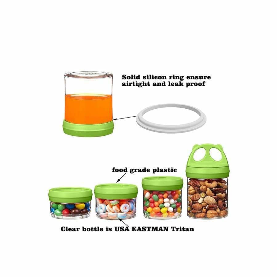 4 Compartment Twist Lock, Stackable, Leak-Proof, Food Storage, Snack Jars & Portion Control Lunch Box by BariatricPal - Variety Pack - High-quality Lunch Box by BariatricPal at BariatricPal Store
