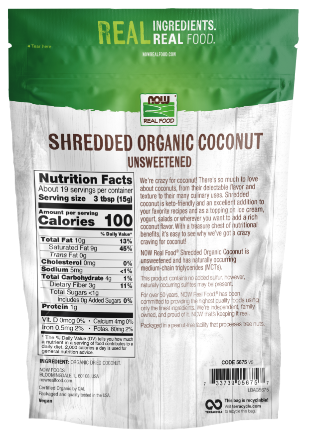 NOW Coconut, Unsweetened Shredded