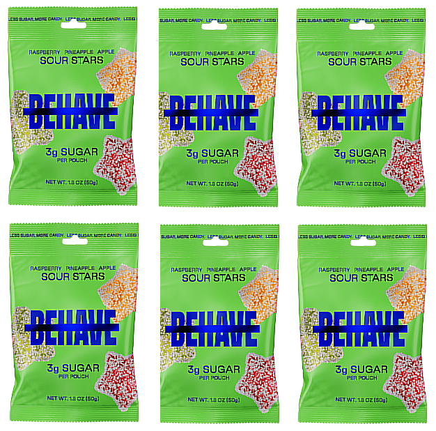 #Flavor_Raspberry Apple Pineapple Sour Stars #Size_6 Bags