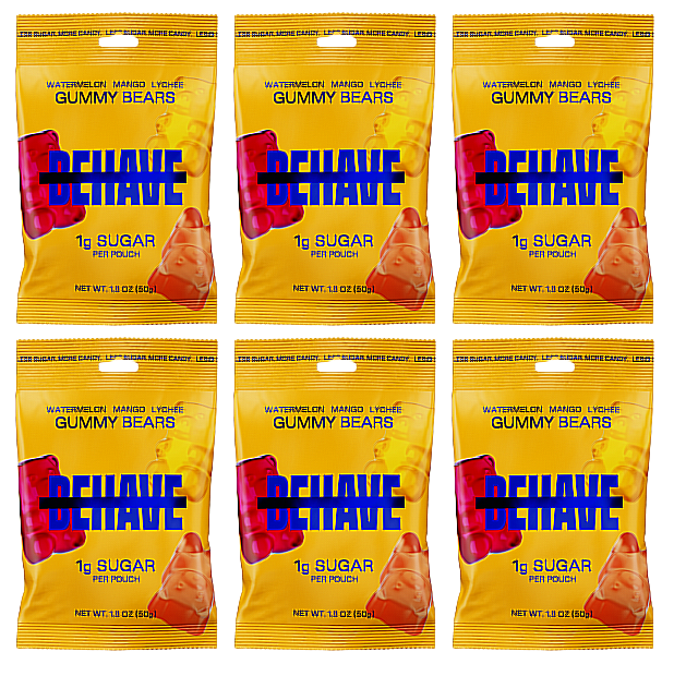 #Flavor_Watermelon Mango Lychee Gummy Bears #Size_6 Bags