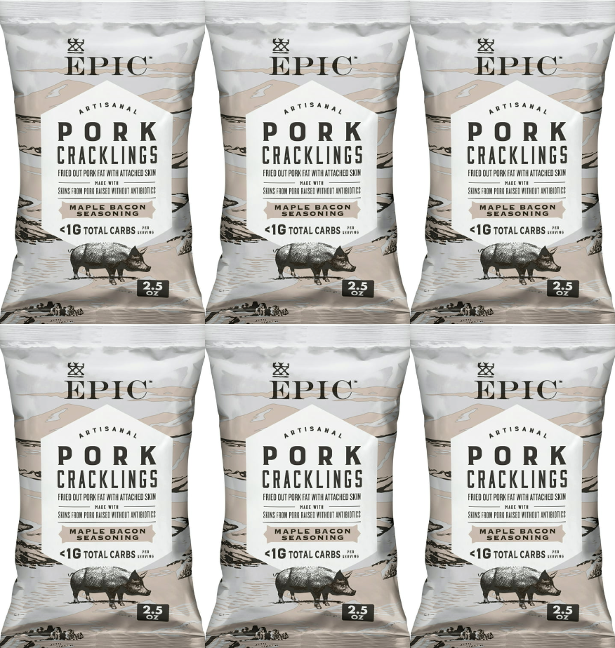 Epic Baked Pork Rinds - Maple Bacon Crackling 2.5oz - High-quality Pork Rinds by Epic at BariatricPal Store