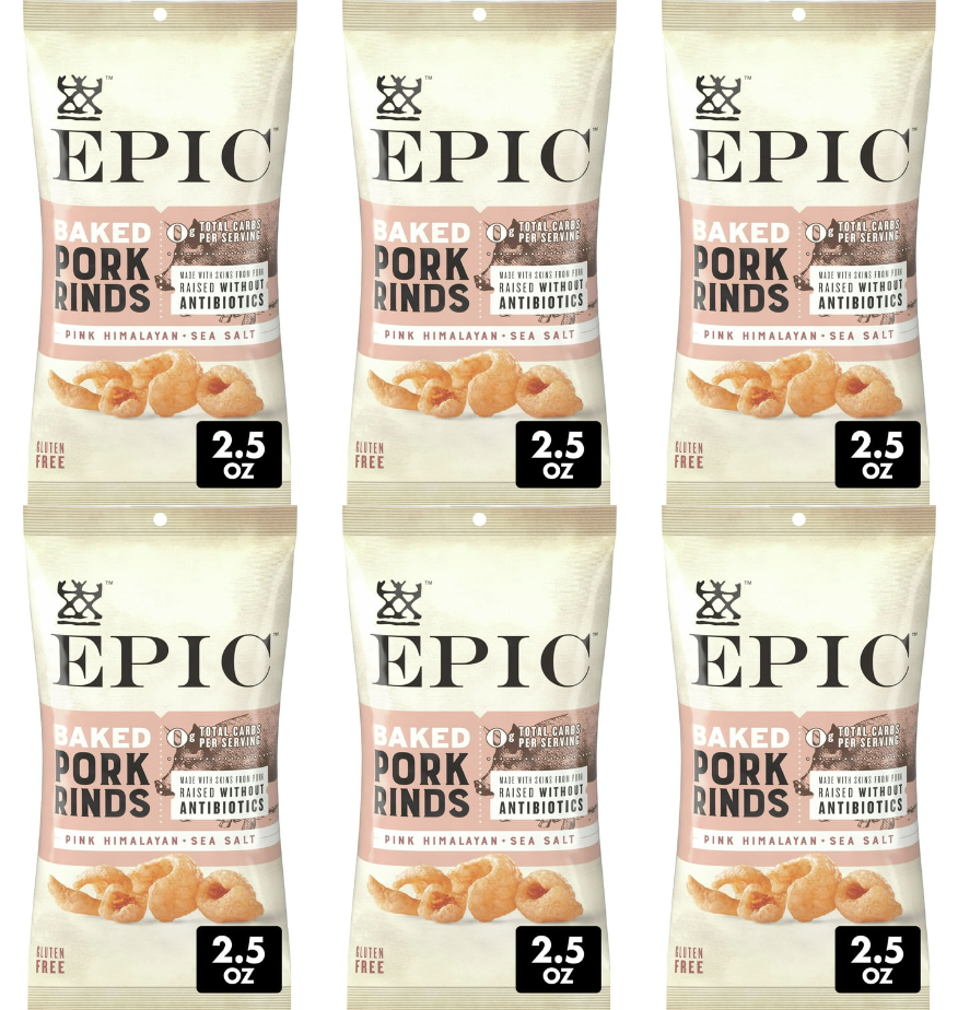 Epic Baked Pork Rinds - Himalayan Sea Salt 2.5oz - High-quality Pork Rinds by Epic at BariatricPal Store