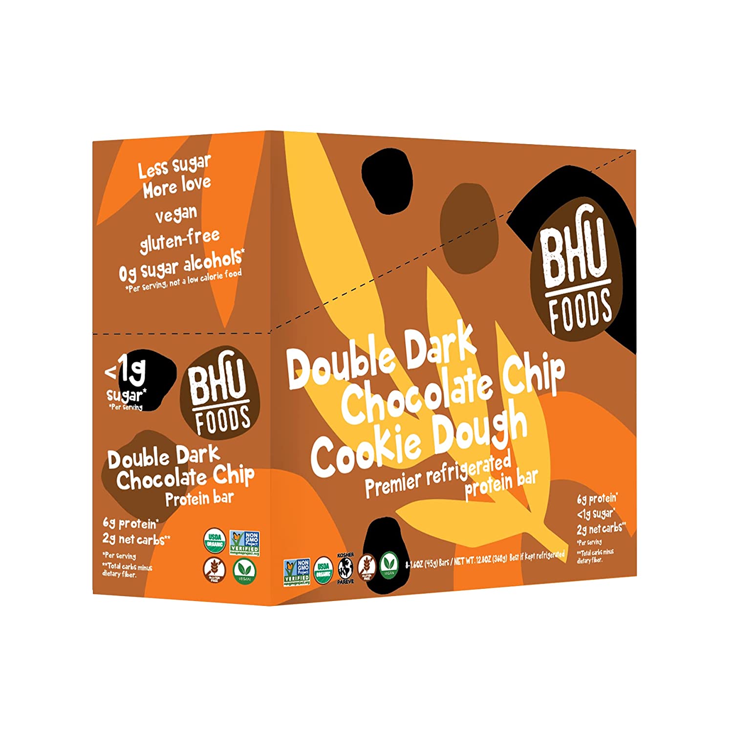 #Flavor_Double Dark Chocolate Cookie Dough #Size_One Box (8 Bars)