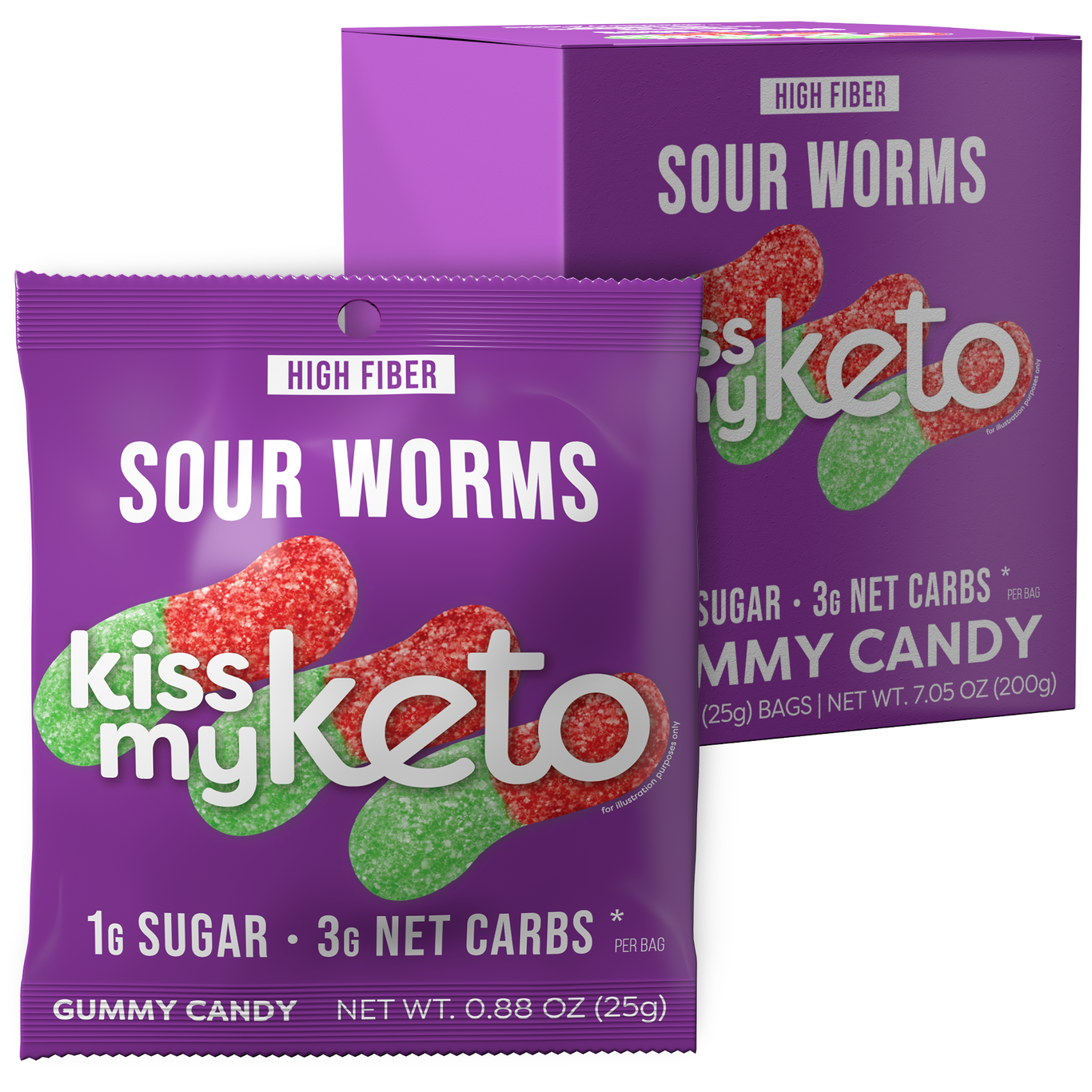 Kiss My Keto Keto Gummies - Sour Worms - High-quality Gummies by Kiss My Keto at BariatricPal Store