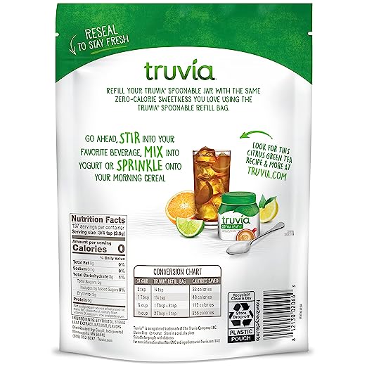 Truvia® Calorie-Free Sweetener Stevia Leaf Spoonable Refill - 17 oz (1 lb 10 oz) - High-quality Gluten Free by Truvia at BariatricPal Store